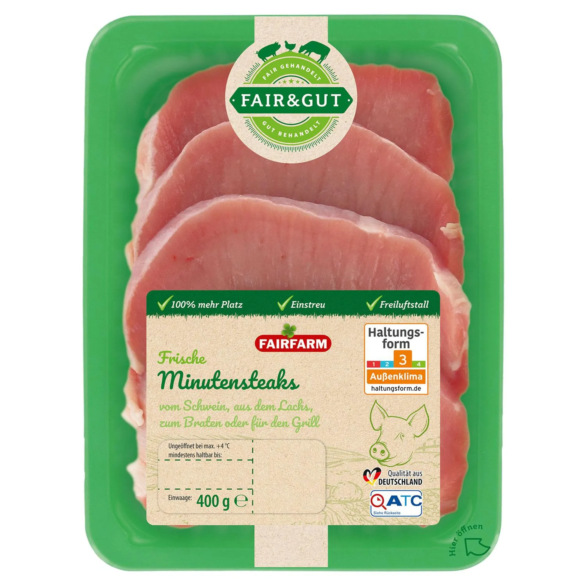 FAIR&GUT Schweine Minutensteaks 400 g