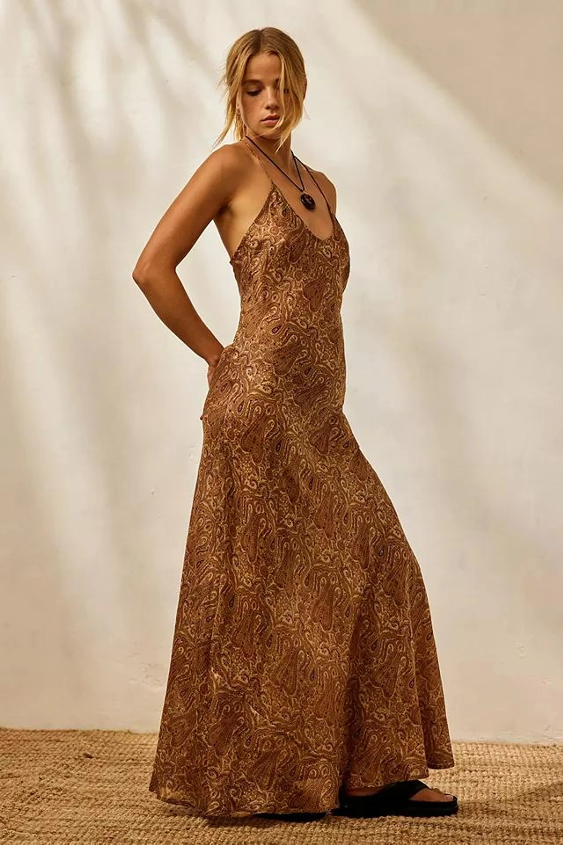 Urban Renewal Made From Remnants Paisley Silk Maxi Dress