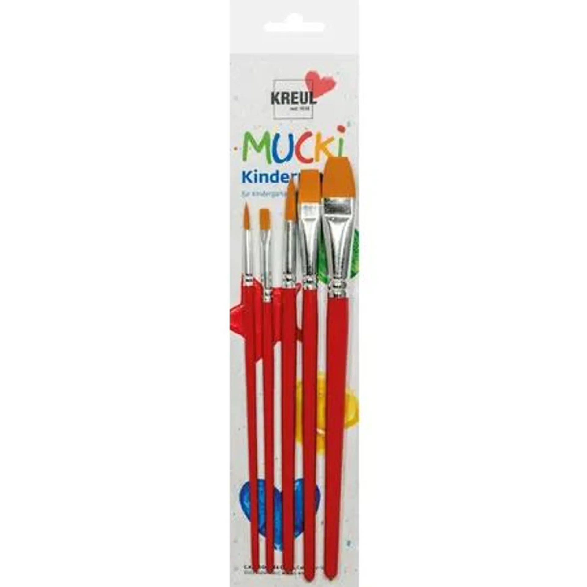 MUCKI Kreativpinsel für Schule + Hobby 5er Set