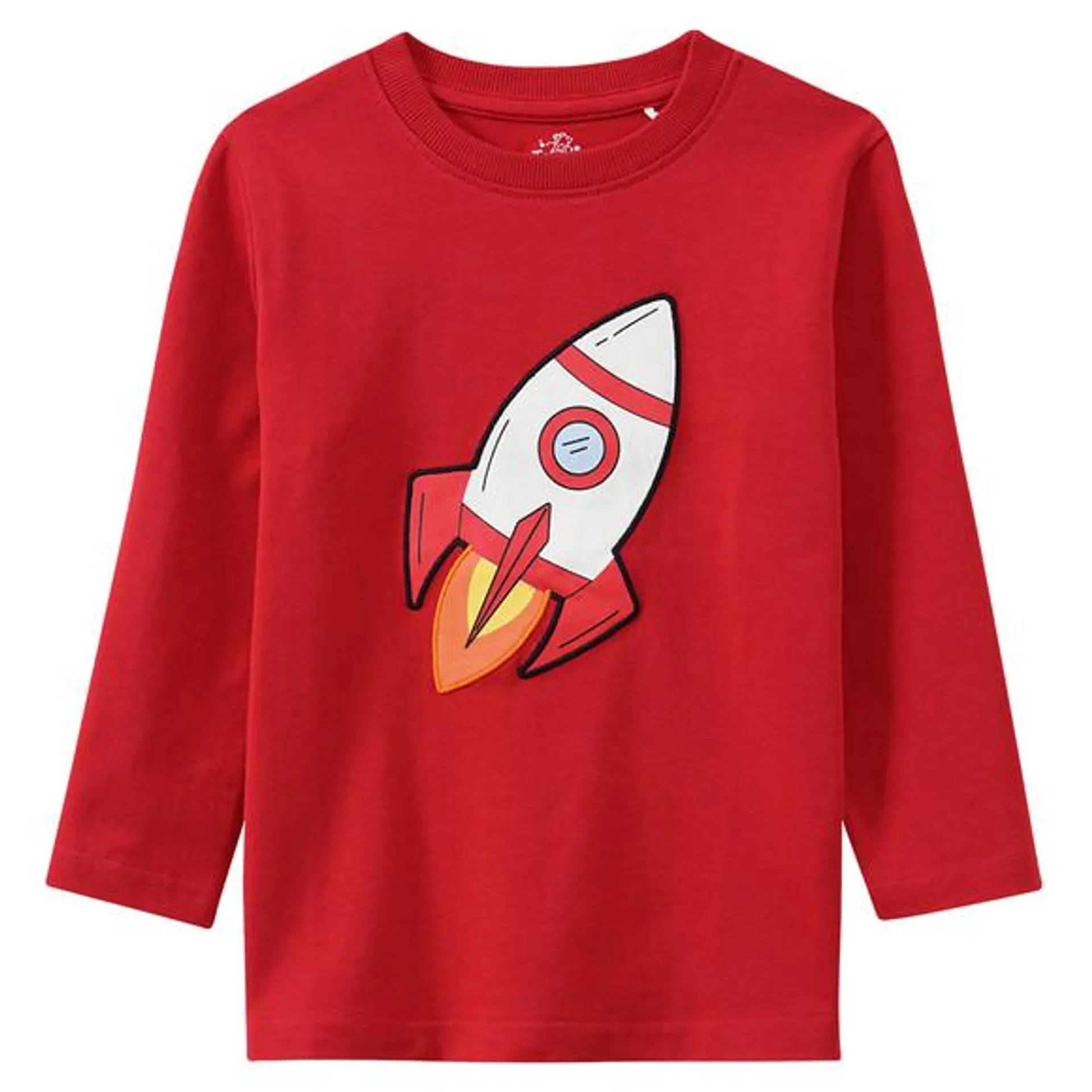 Kinder Langarmshirt mit Raumschiff-Motiv