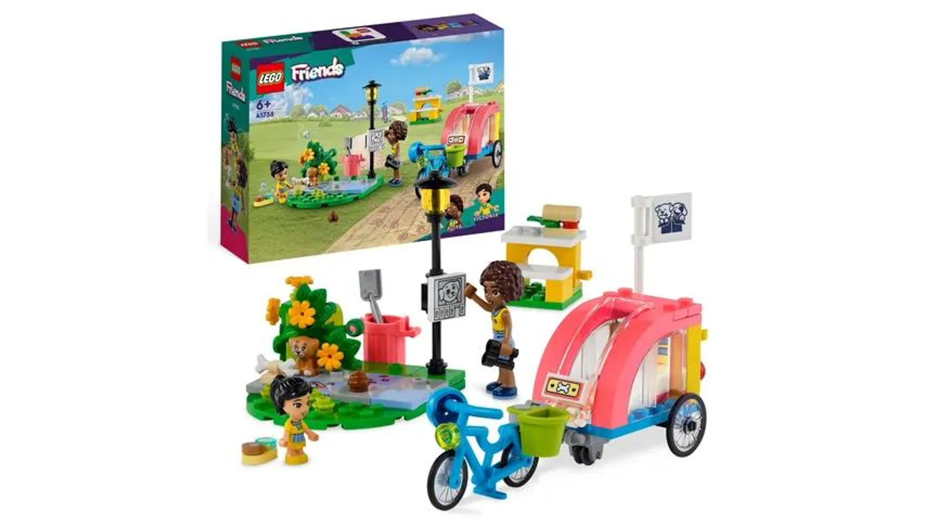 LEGO Friends 41738 Hunde-Rettungsfahrrad, Tier-Spielzeug mit Welpe