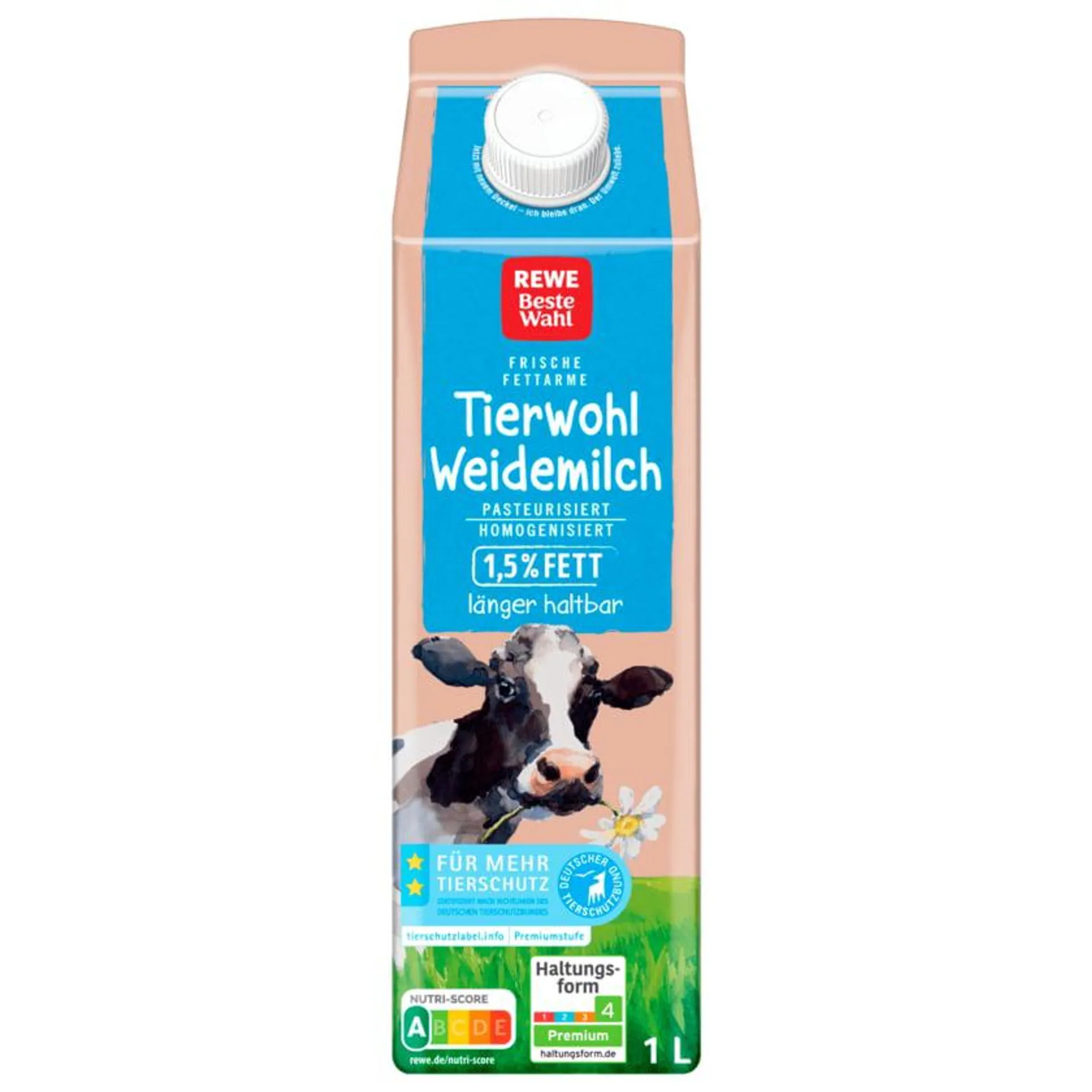 REWE Beste Wahl Weidemilch 1,5% 1l