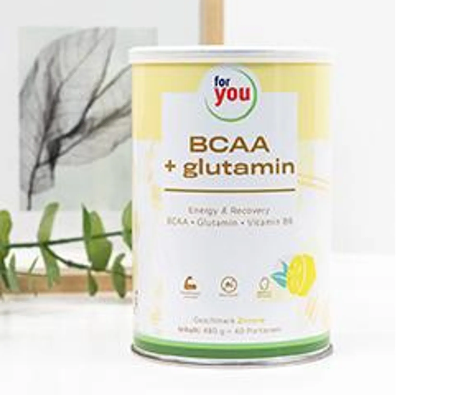 FOR YOU BCAA+glutamin Energy & Recovery Zitrone