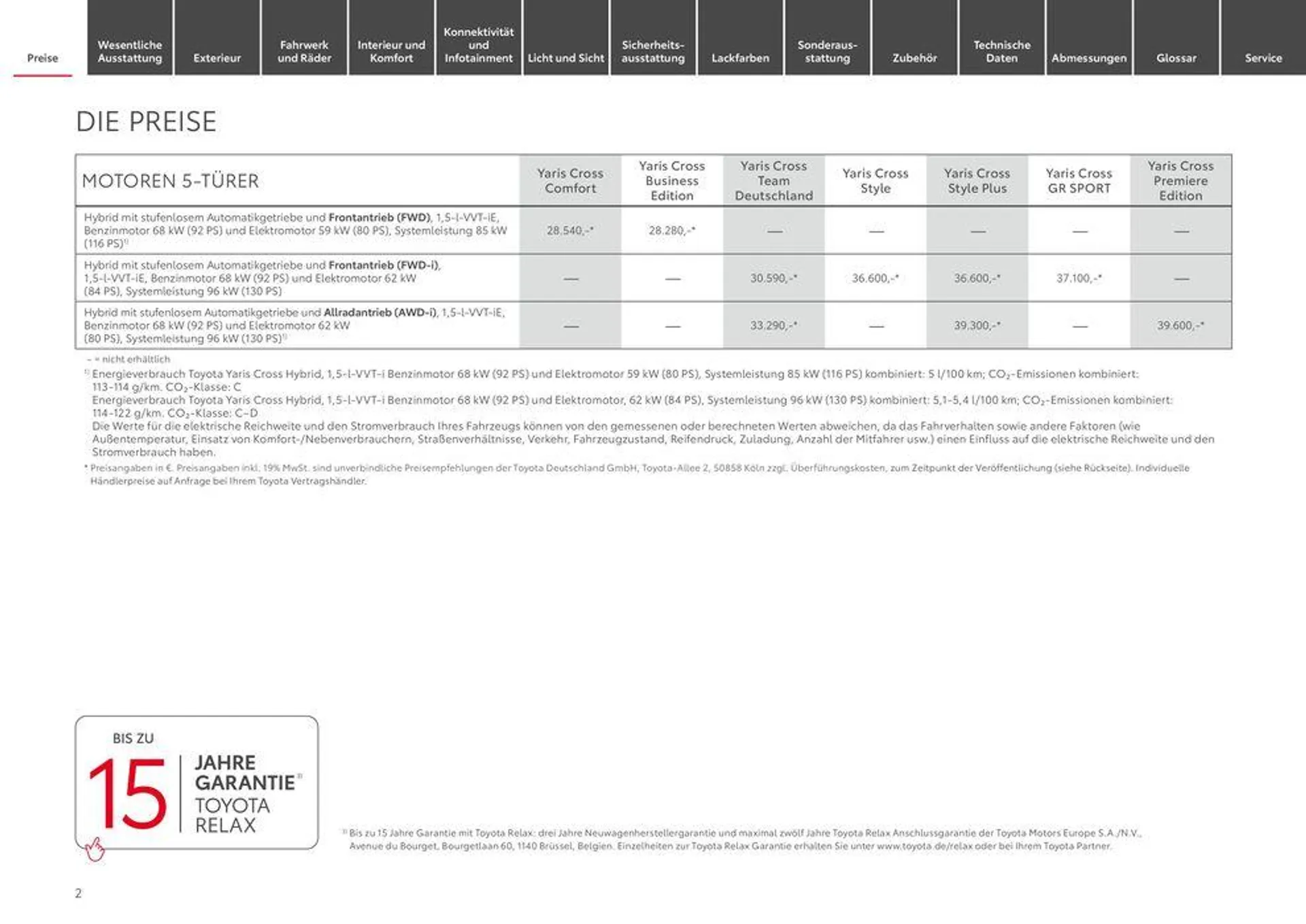 Toyota Yaris Cross von 1. Juni bis 1. Juni 2025 - Prospekt seite 2