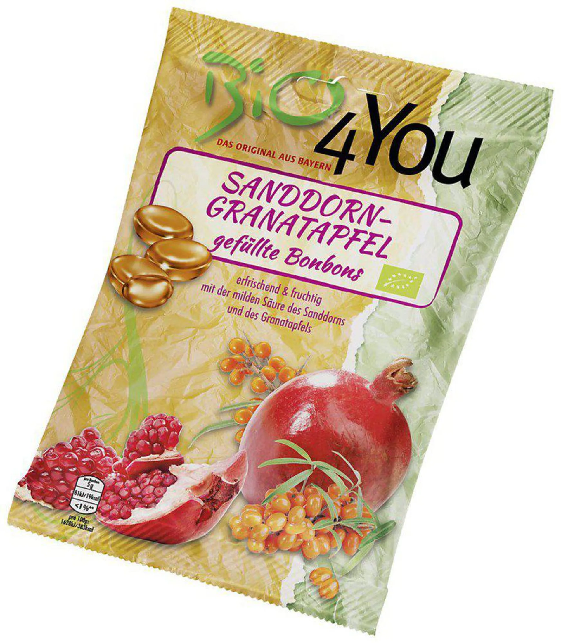 Bio4You Bonbon Sanddorn-Granatapfel 75g