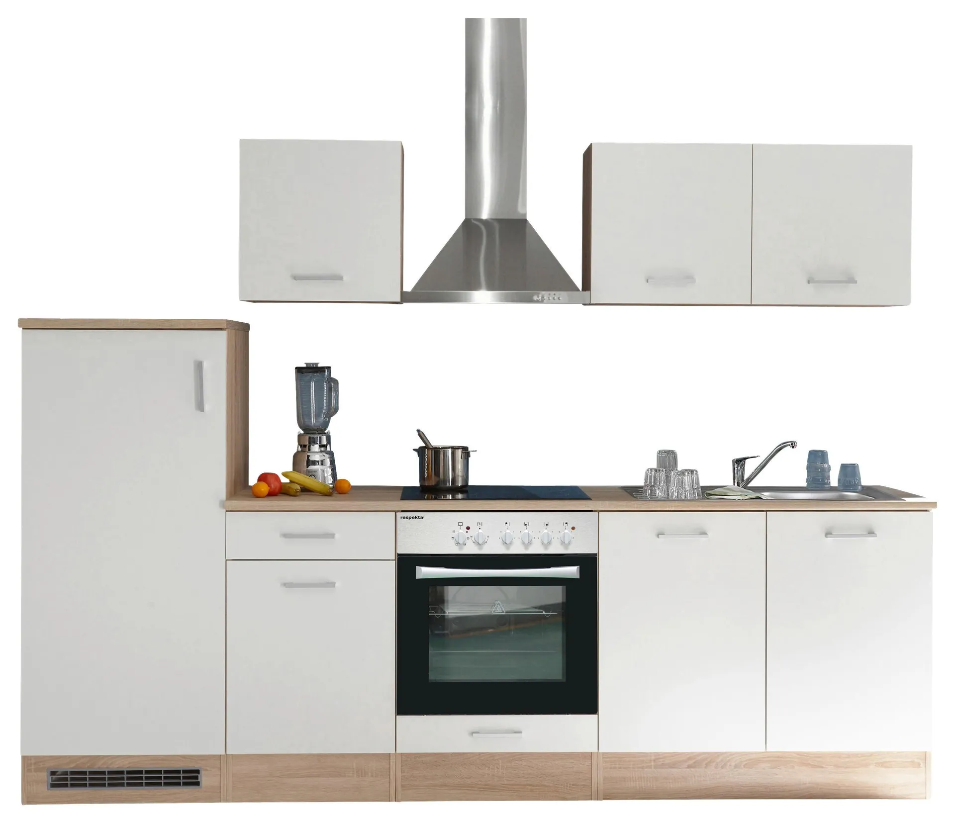 Küchenblock Economy weiß matt B/H/T: ca. 270x200x60 cm