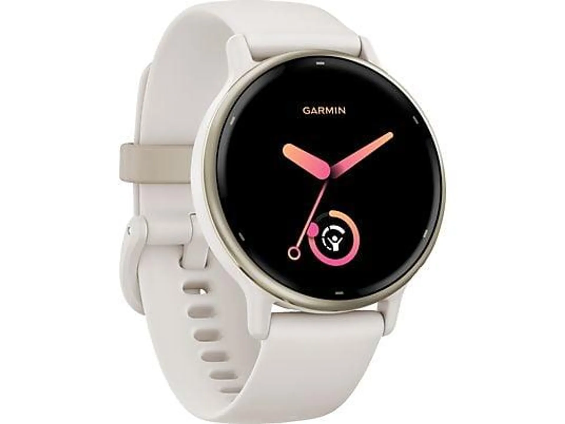 GARMIN VIVOACTIVE® 5 MUSIC Smartwatch faserverstärktes Polymer Silikon, 20mm, Elfenbein/Cremegold