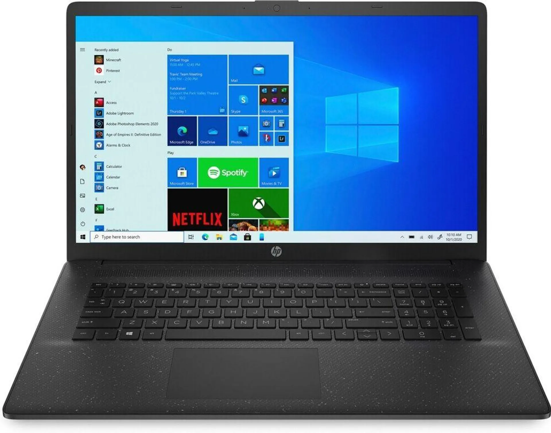 17" HP 17 (HD+) Laptop (Intel QuadCore N4120, 256 GB SSD, 8 GB DDR4 RAM, Intel UHD Grafik, Windows 11 Office 2024) Schwarz