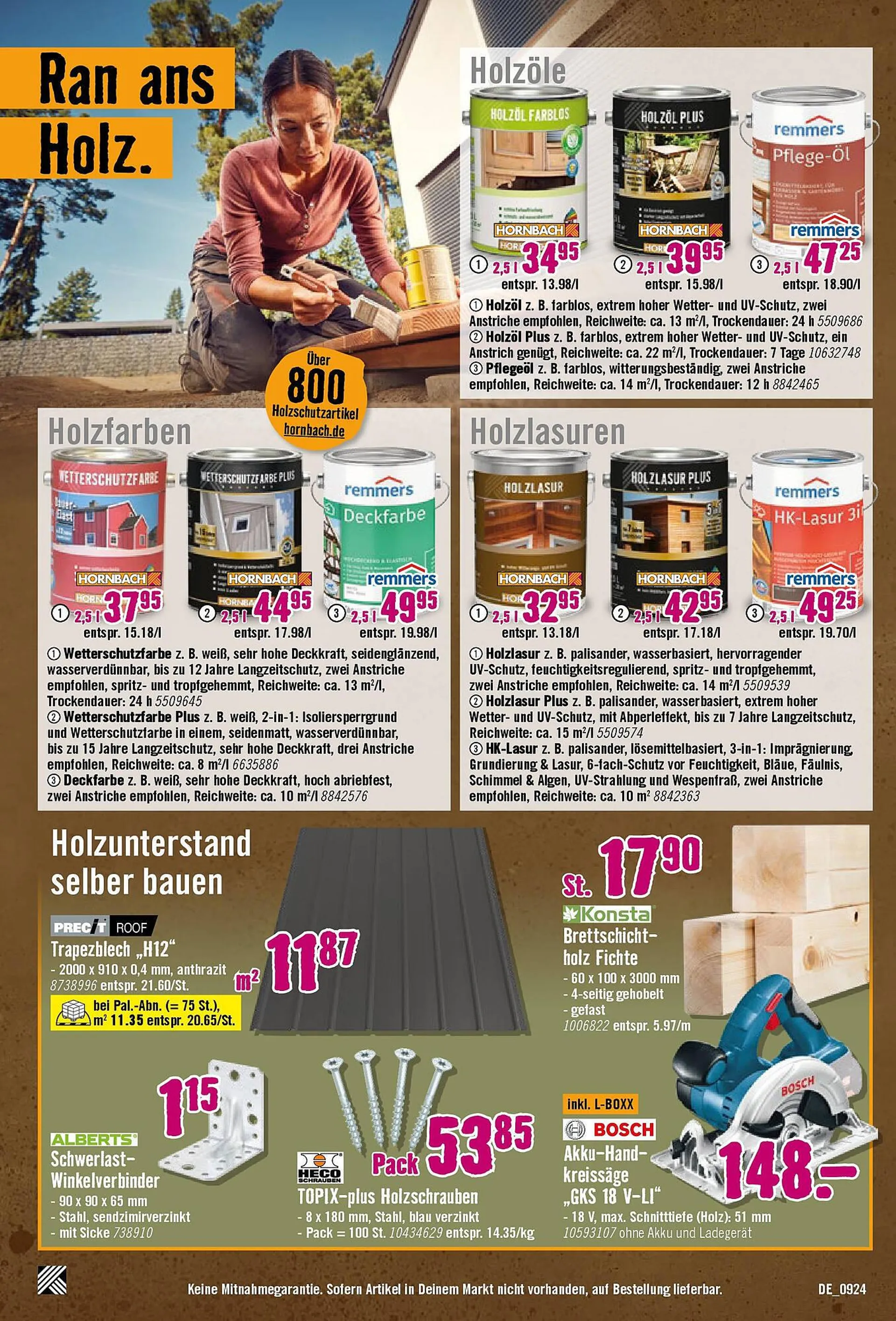 Hornbach Prospekt von 27. August bis 24. September 2024 - Prospekt seite 21