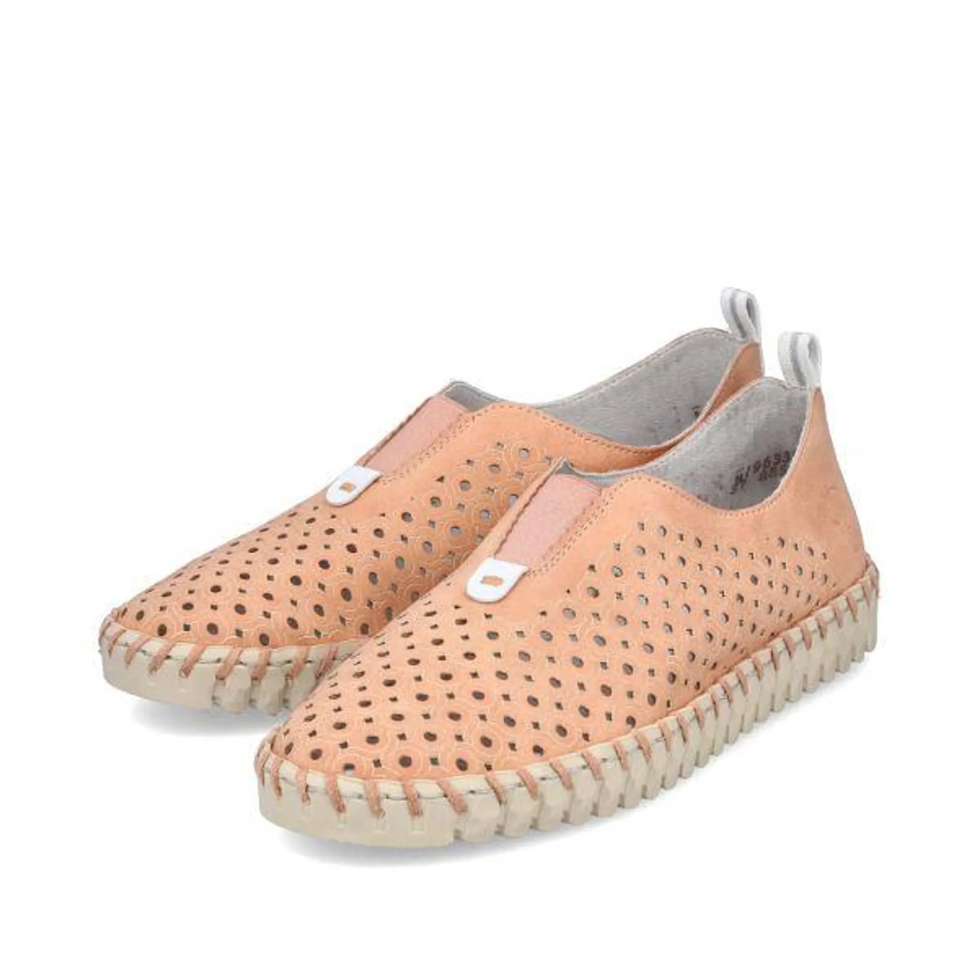 Rieker Damen-Slipper Aprikot-Orange-Weiß