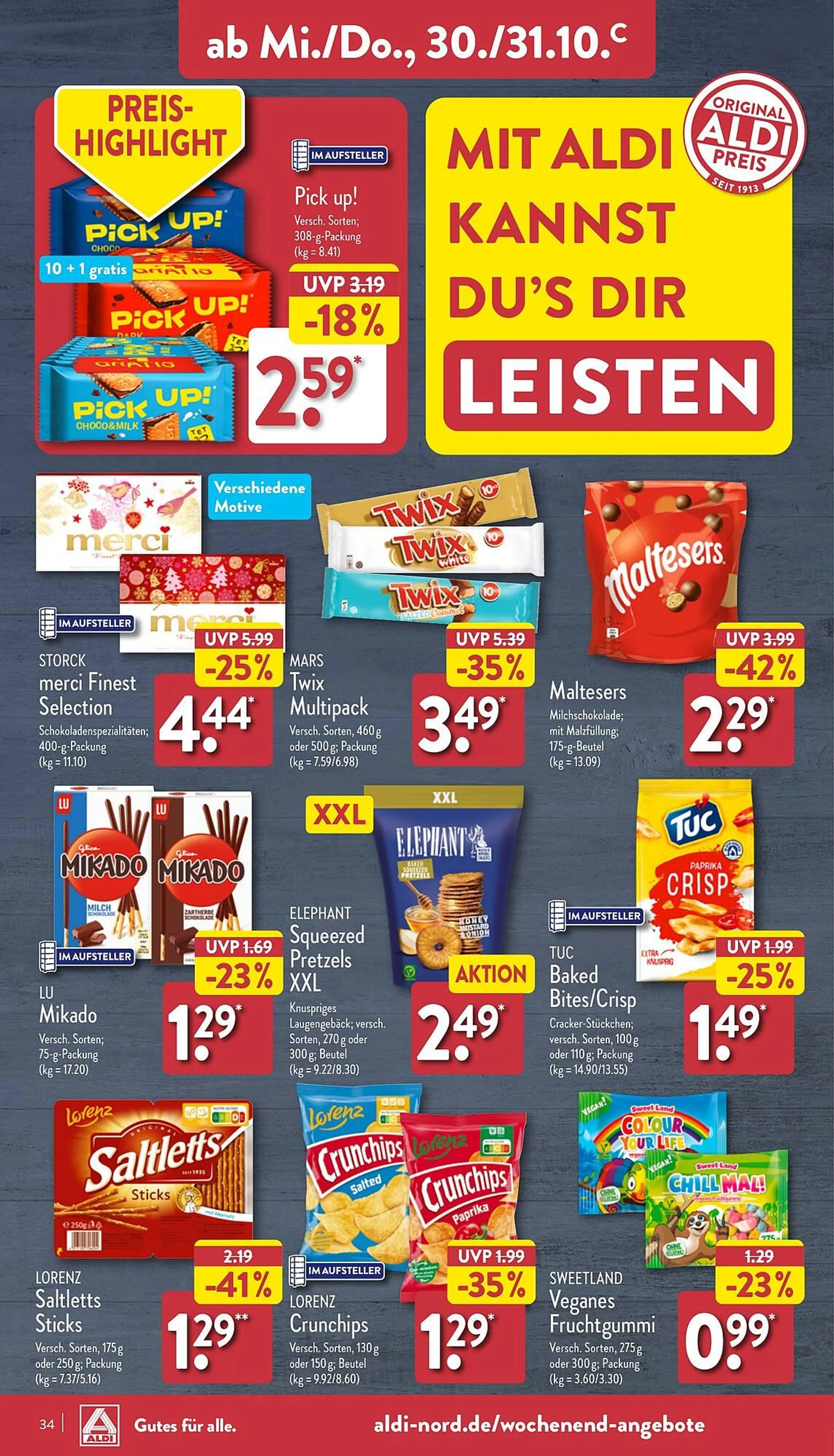 Aldi Nord Prospekt von 28. Oktober bis 2. November 2024 - Prospekt seite 34