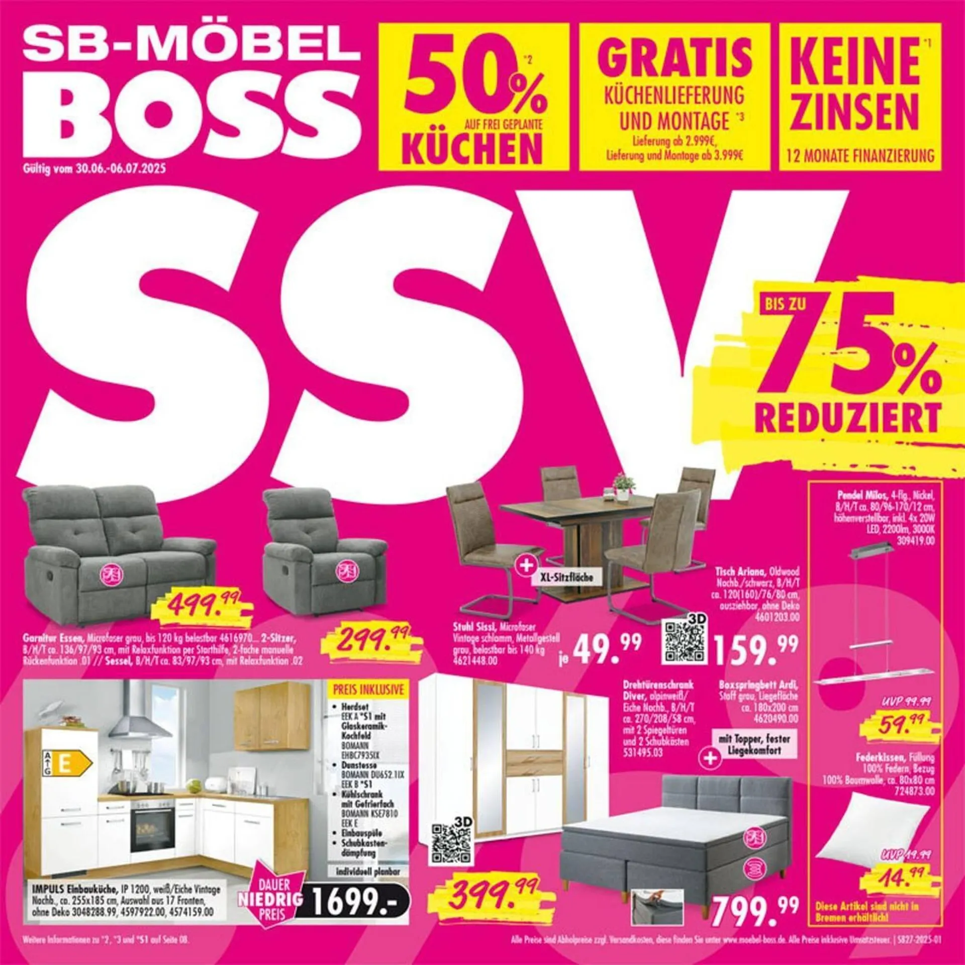Möbel Boss Prospekt von 30. Juni bis 6. Juli 2025 - Prospekt seite 1