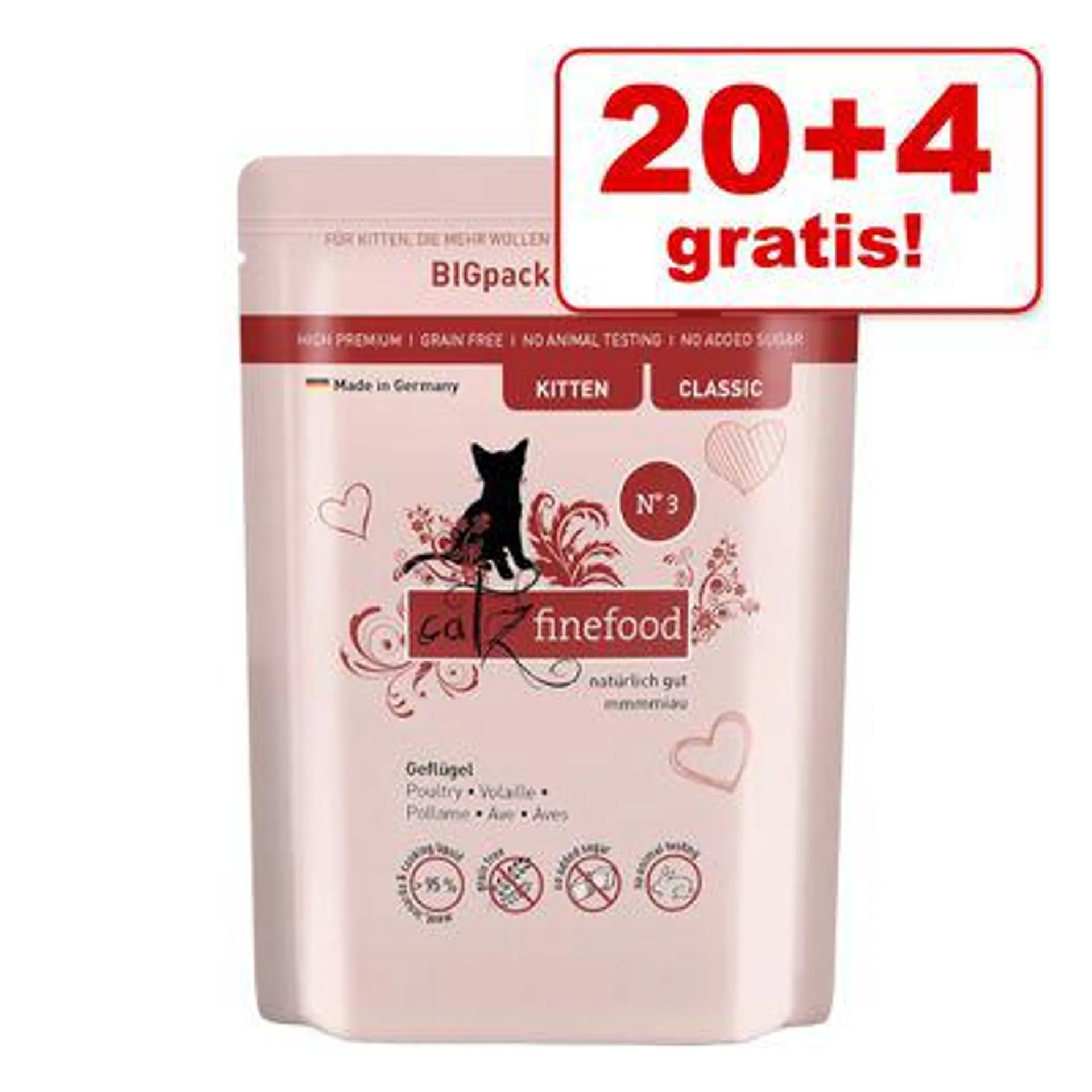 20 + 4 gratis! 24 x 300 g catz finefood