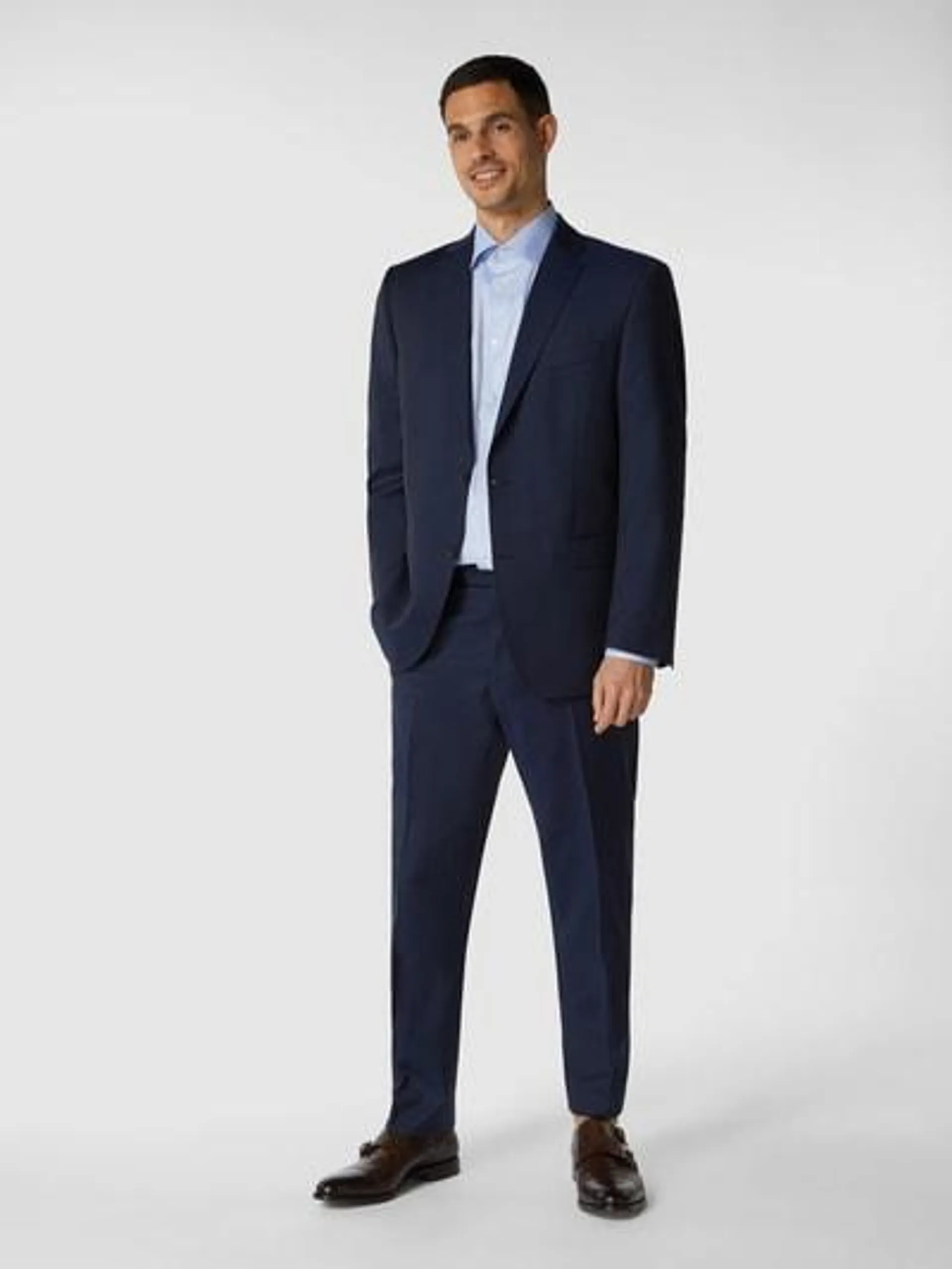 Modern Fit Anzughose mit Stretch-Anteil Modell 'Brad' in blau