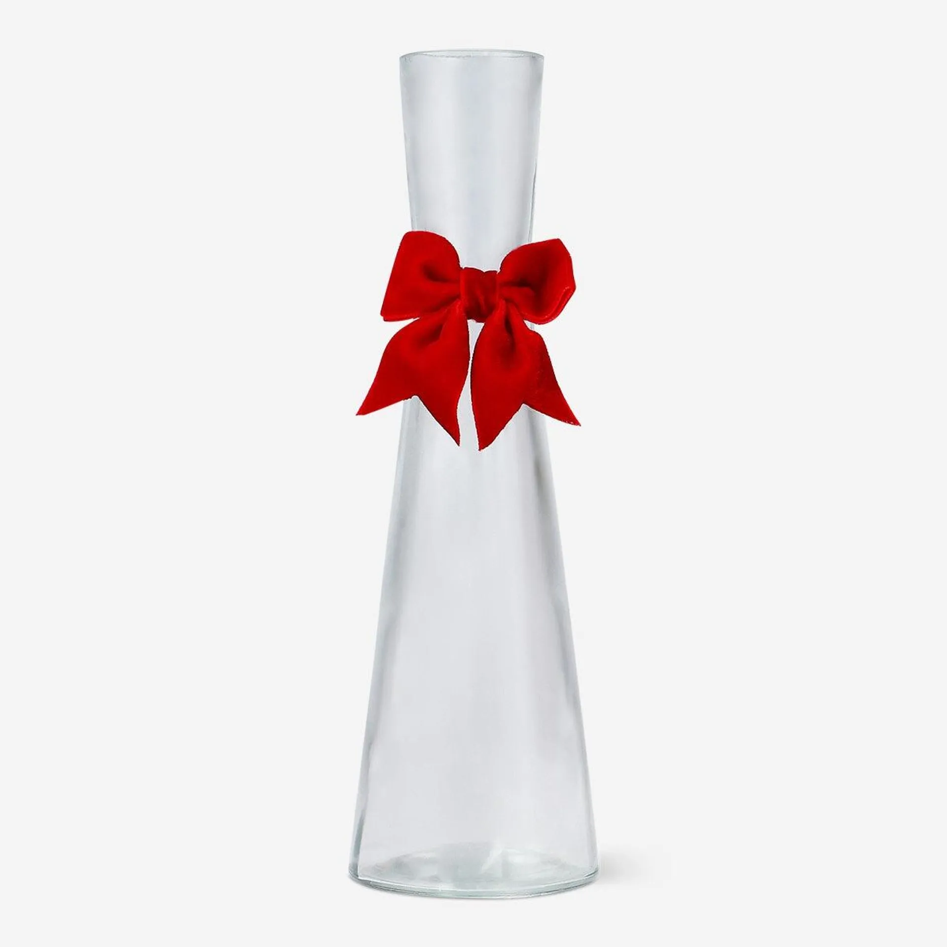 Vase with red bow - 22 cm