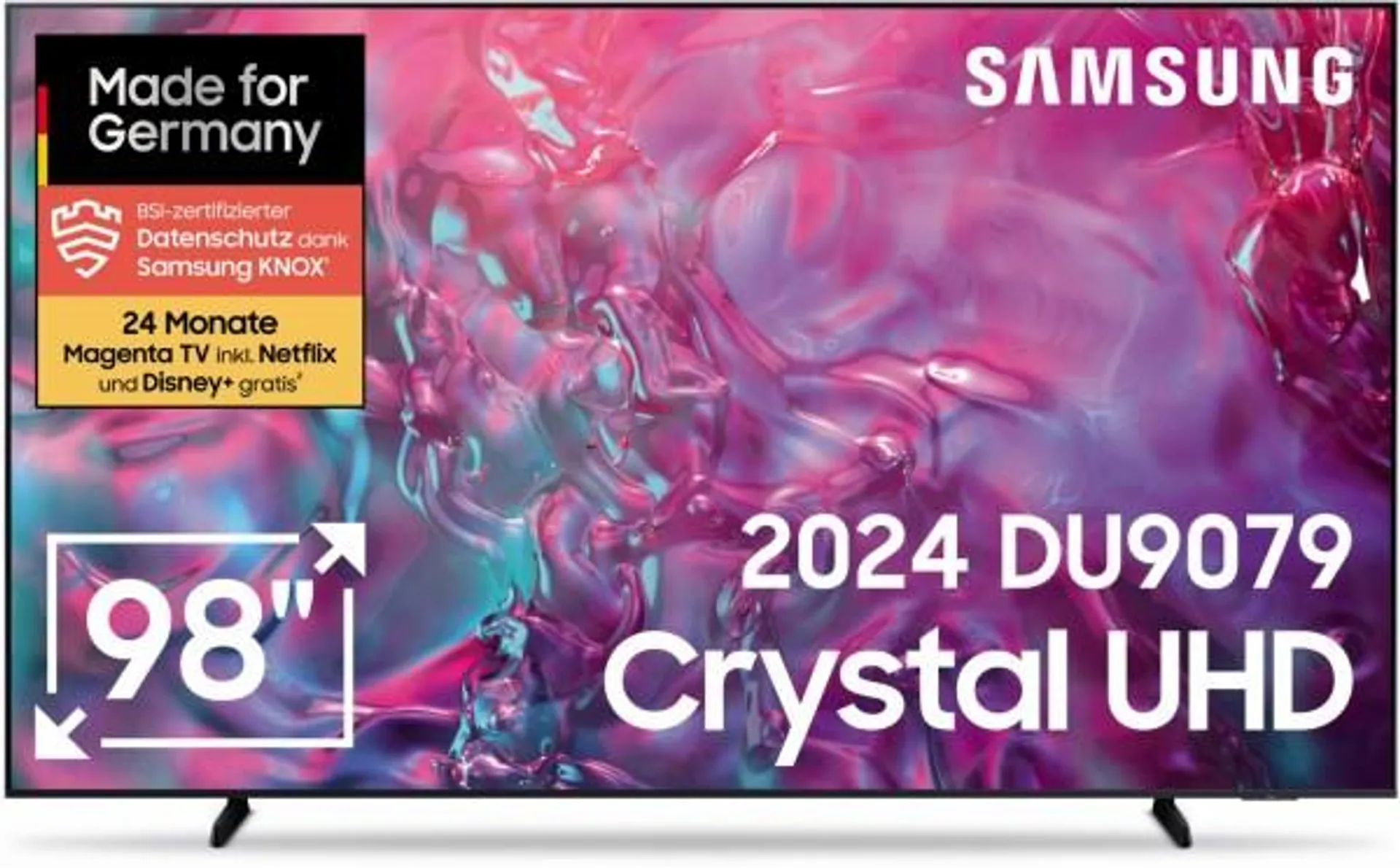 Samsung GU98DU9079U 247 cm (98") Crystal UHD AI TV mit AI Supersize Picture Enhancer graphitschwarz / F