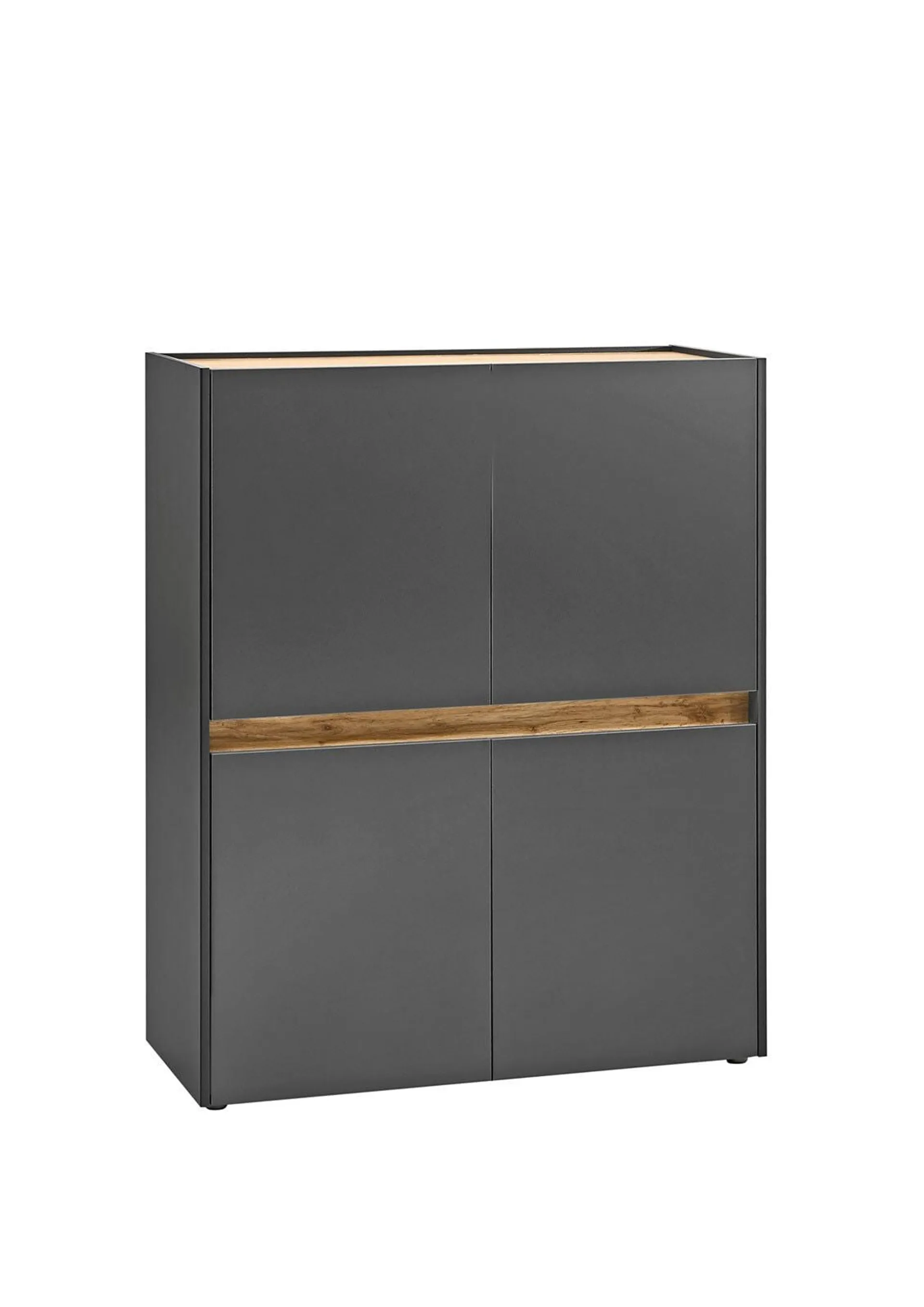 Highboard City Anthrazit matt/Wotan Eiche-Dekor 100x120x40 cm