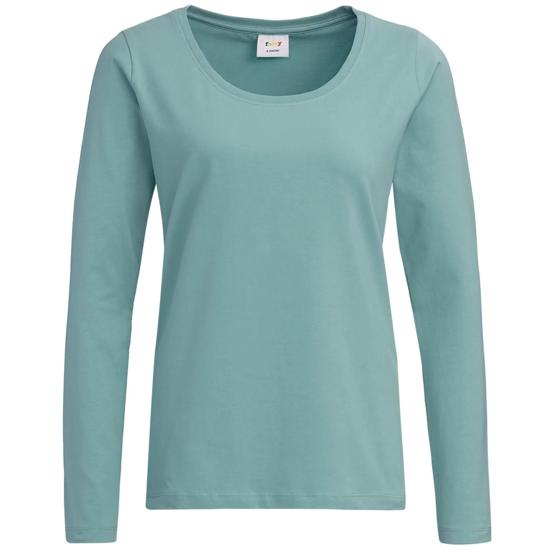 3 Damen Langarmshirts in Unifarben