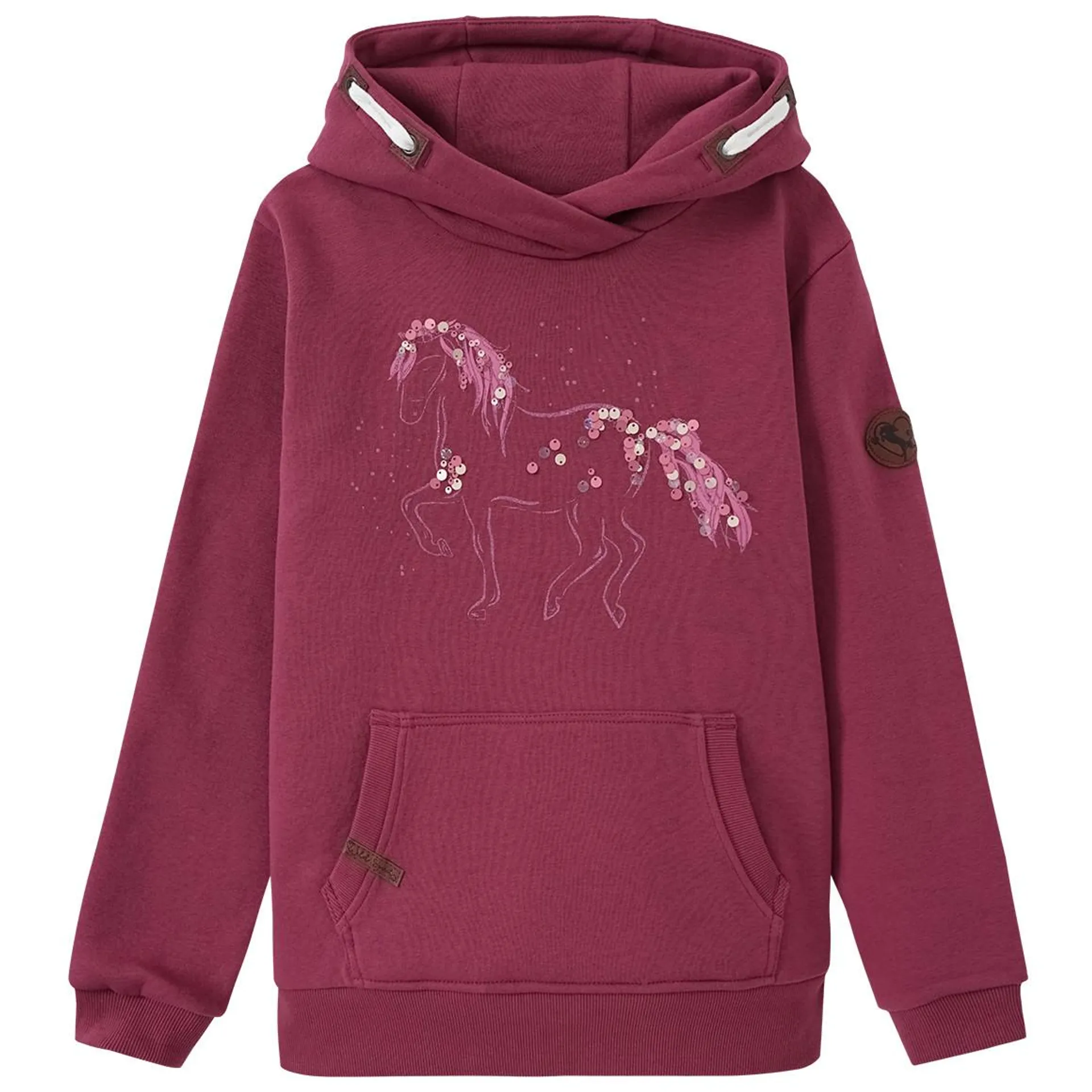 Mädchen Hoodie mit Pferde-Motiv