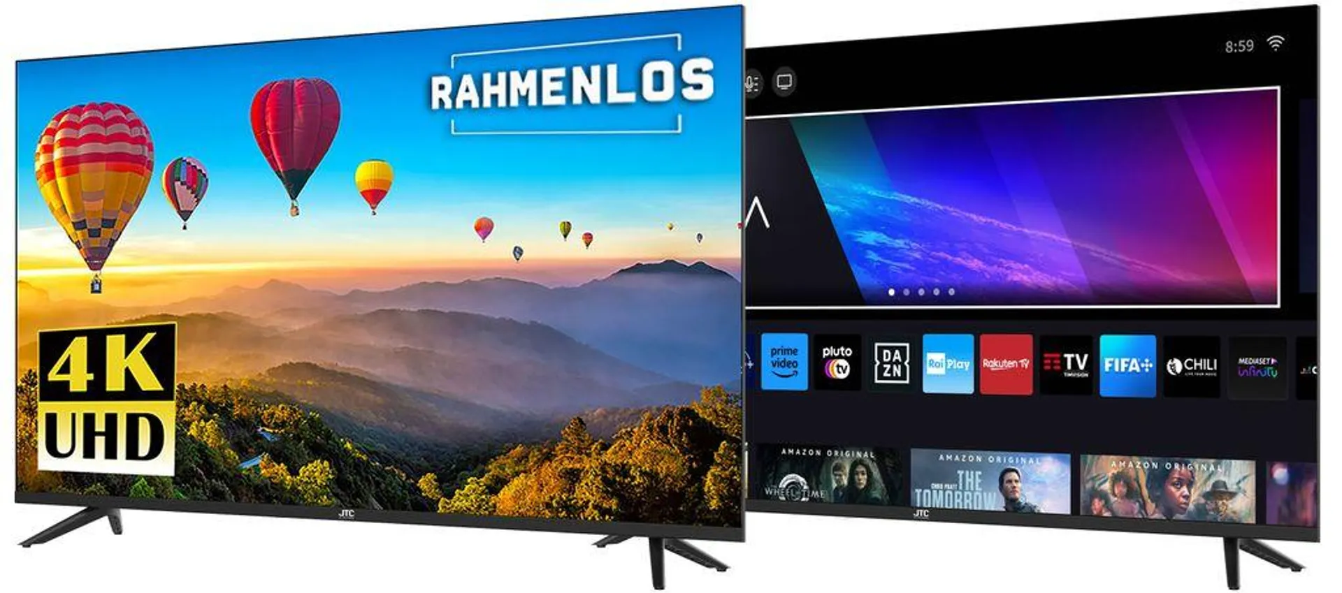 JTC 43" rahmenloser UHD Smart TV/Fernseher S43U44301FLVM, VIDAA, Triple Tuner