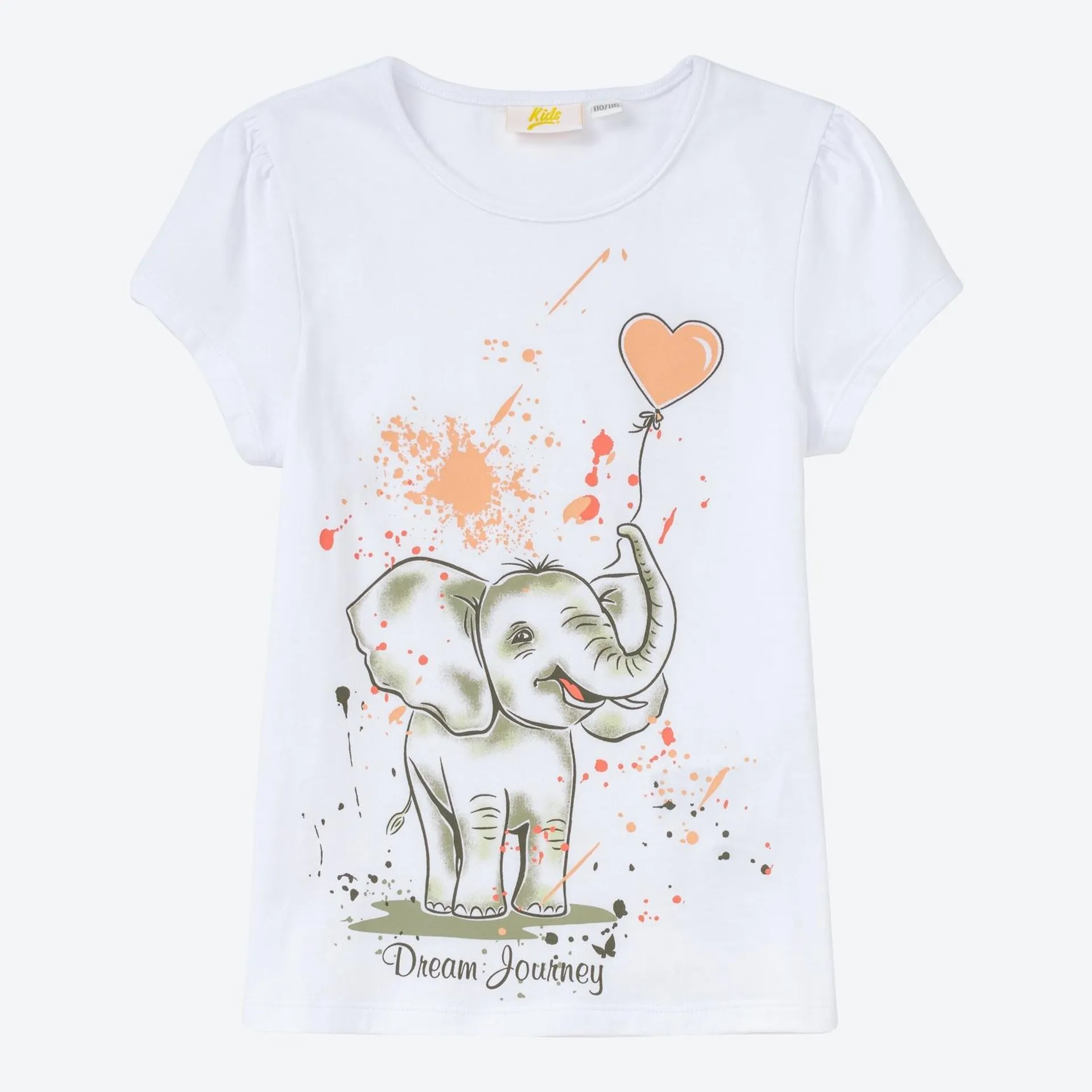 Kinder-Mädchen-T-Shirt mit Elefanten-Motiv