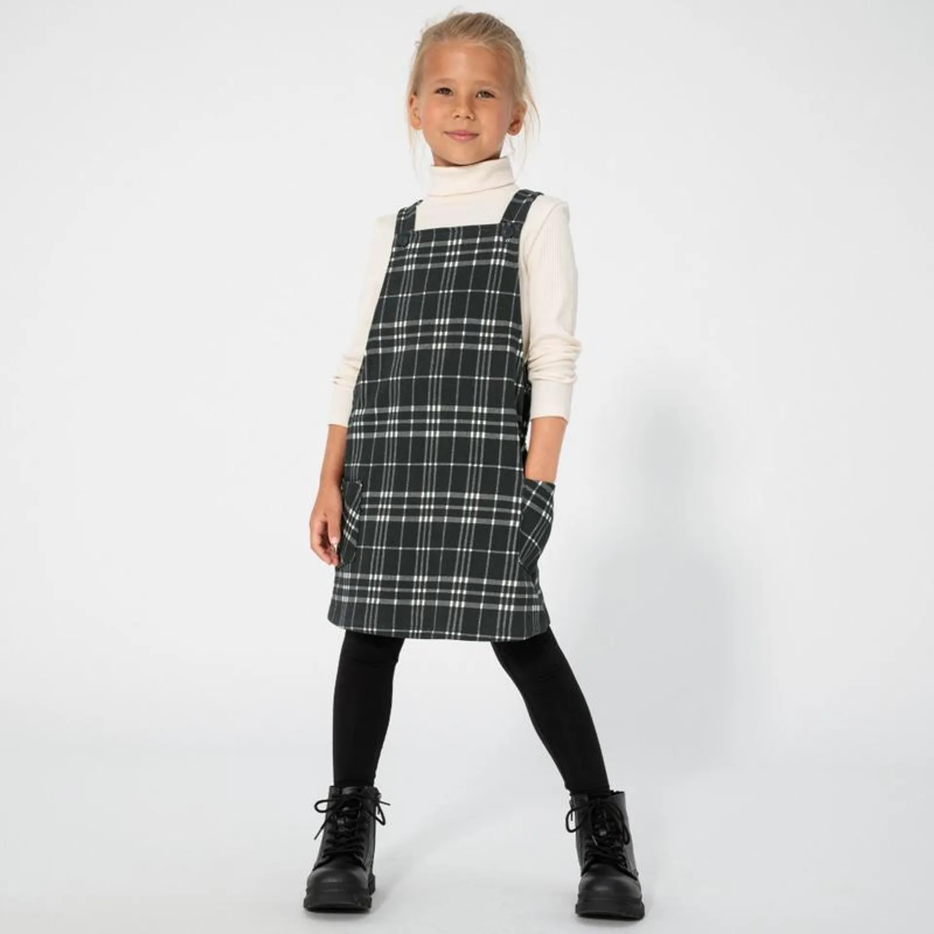 Kinder-Mädchen-Kleid mit Karomuster