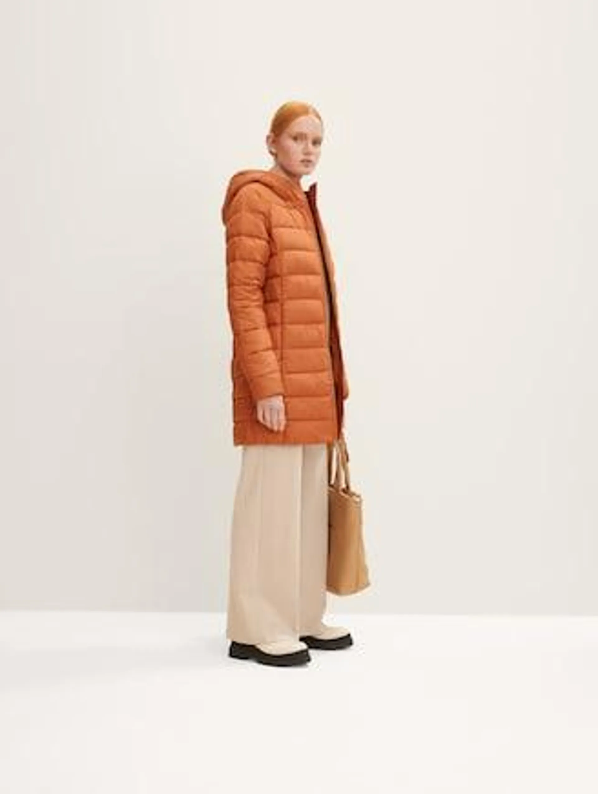 Lightweight quilted coat with a hood - REPREVE