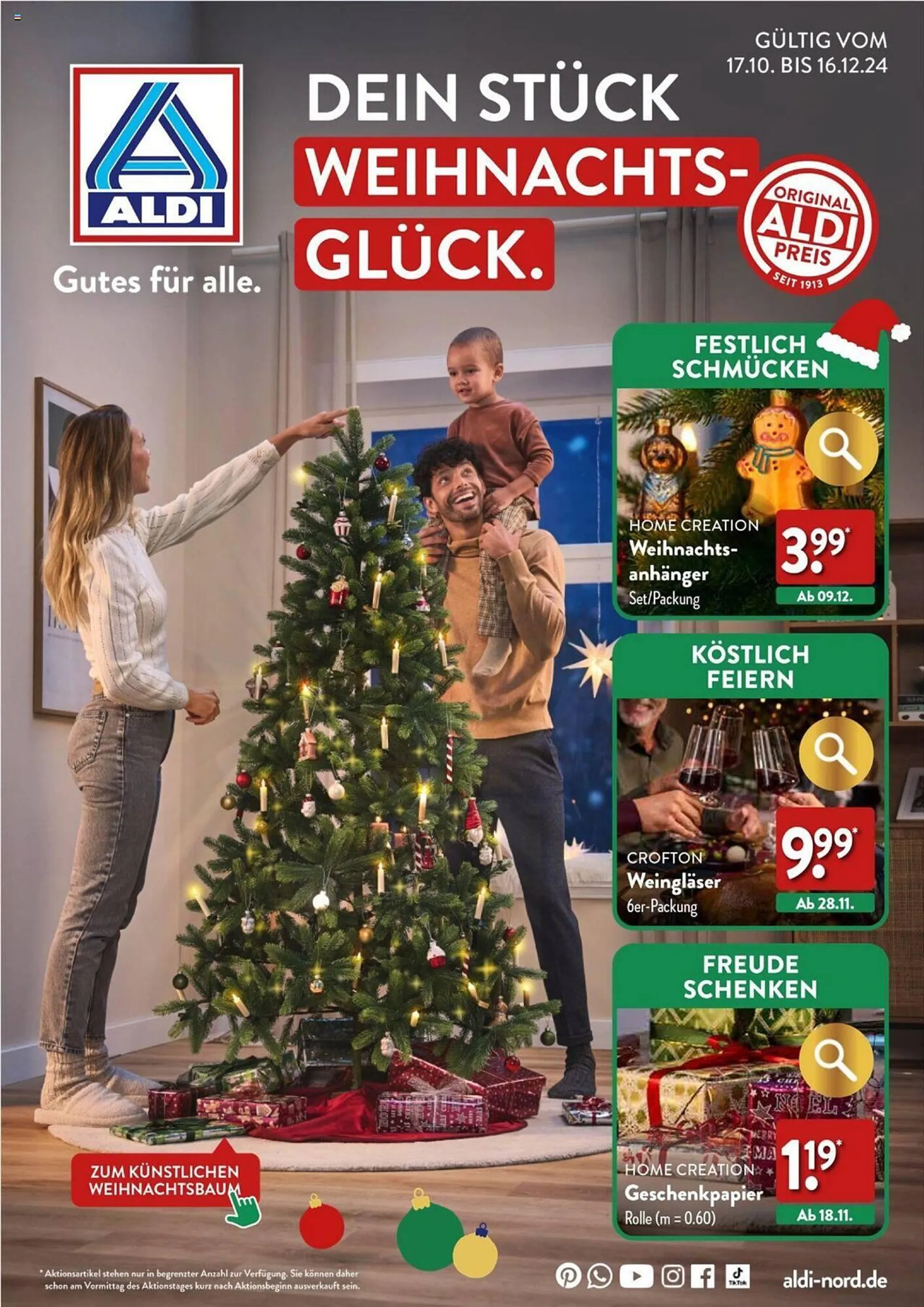 Aldi Nord Prospekt von 17. Oktober bis 16. Dezember 2024 - Prospekt seite 1