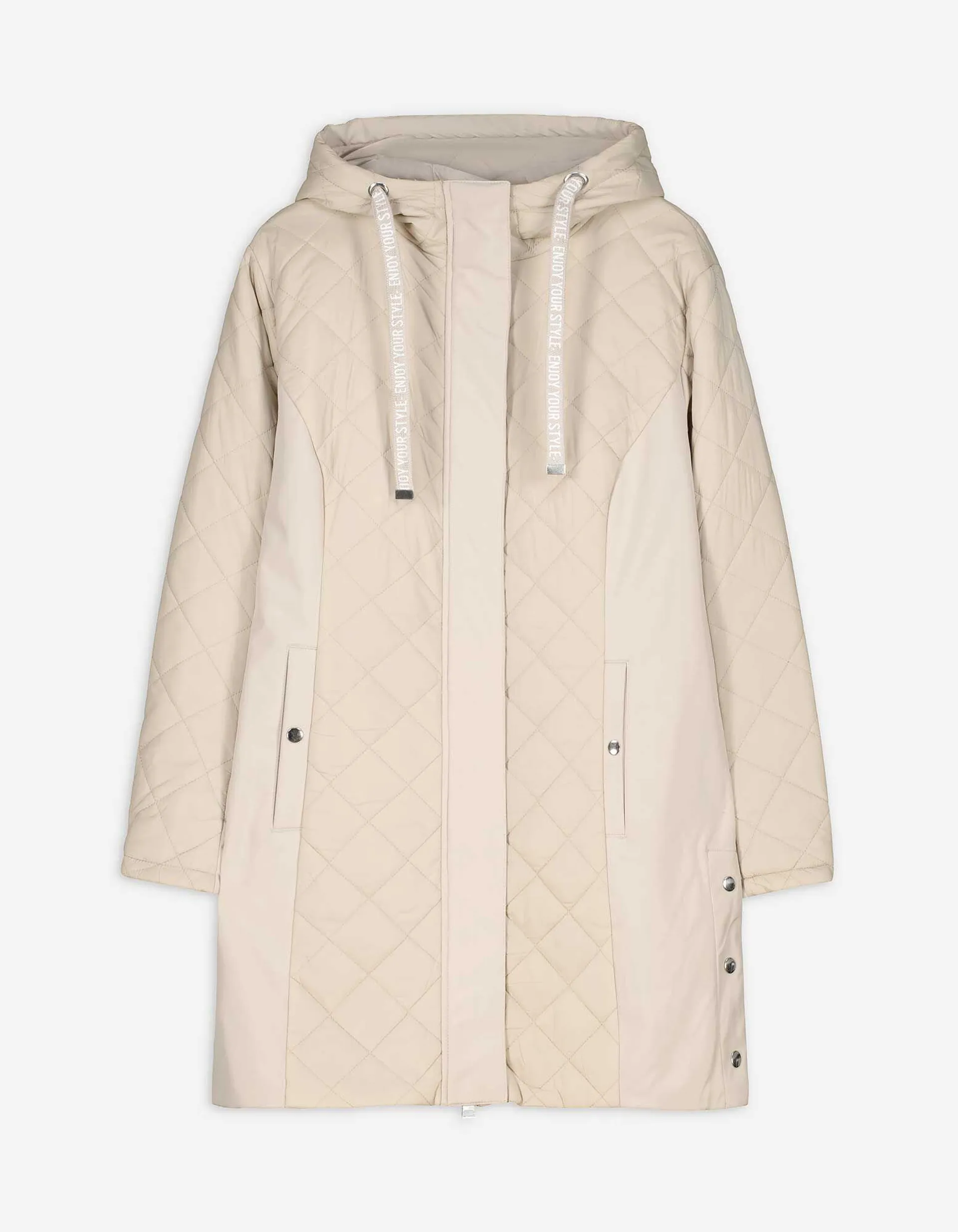 Steppjacke - einfarbig - beige