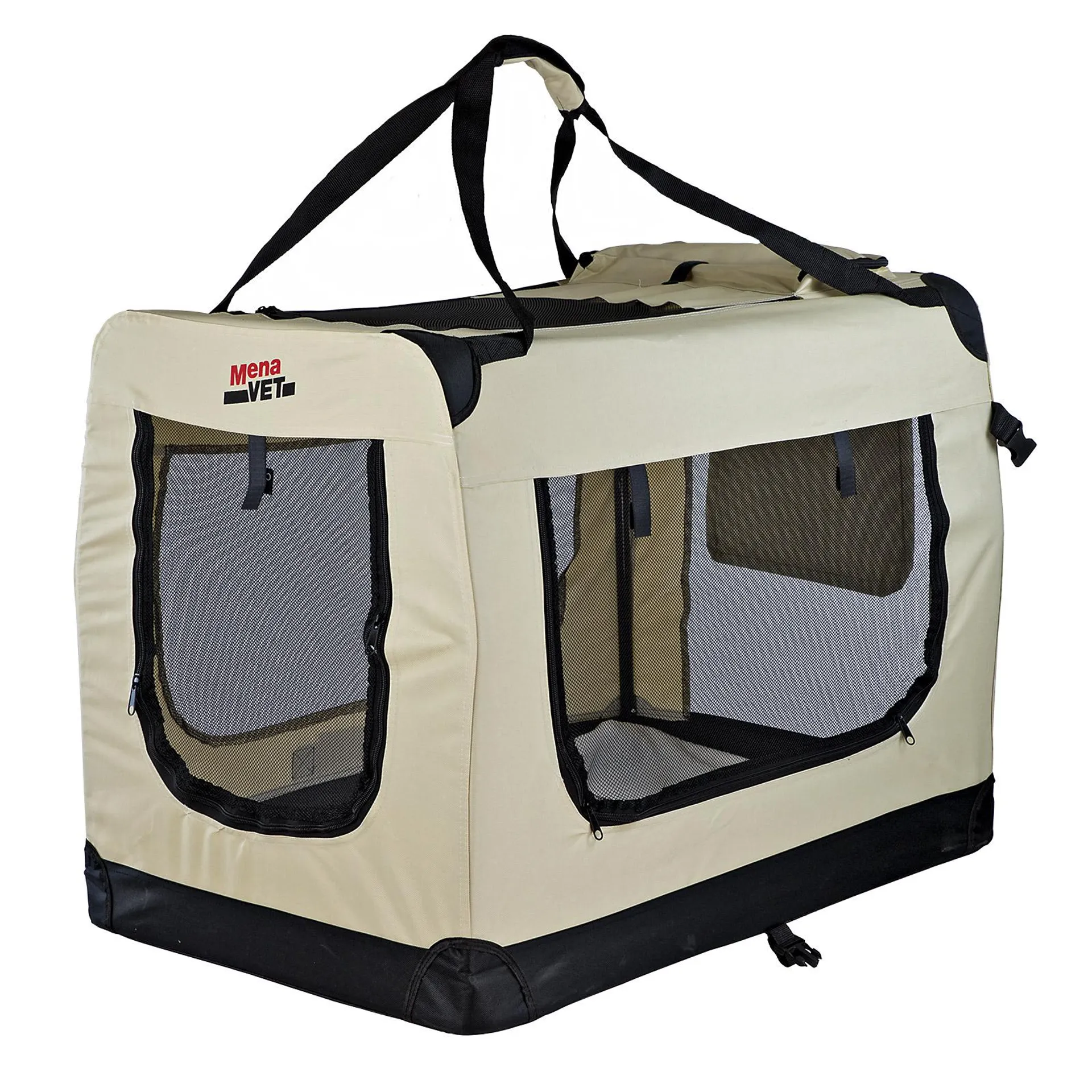 MenaVet Transportbox FELIX faltbar Gr. XL beige für Hund Katze