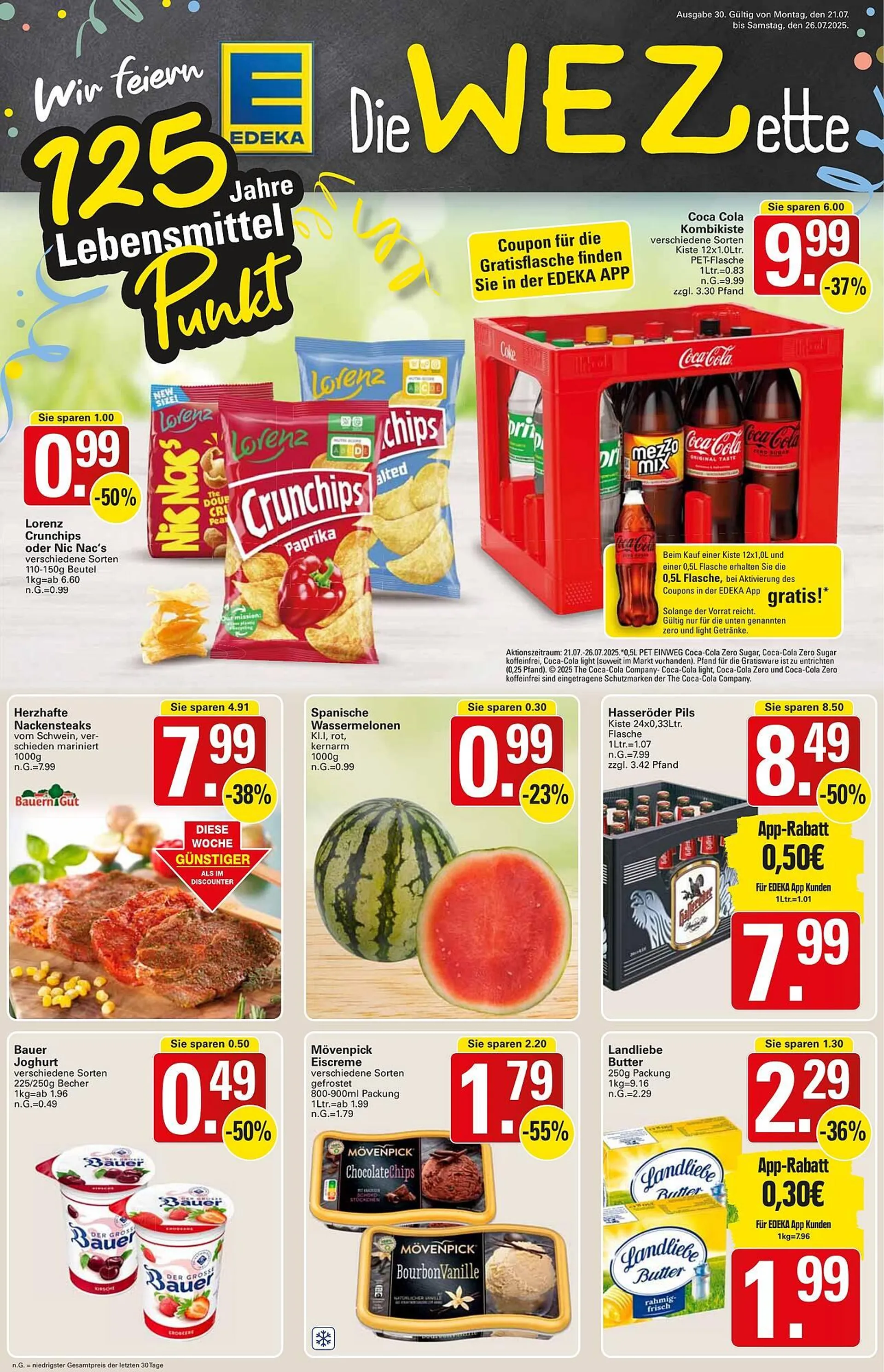 WEZ Prospekt von 21. Juli bis 26. Juli 2025 - Prospekt seite 1
