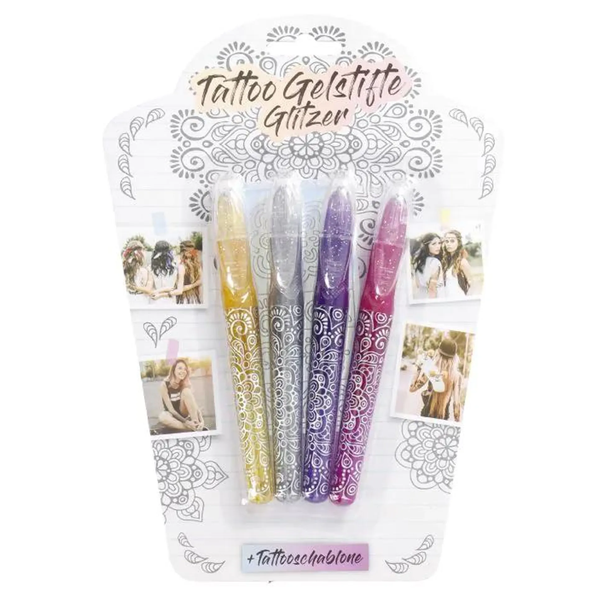 Tattoostift-Set Glitzer, 4 Stück