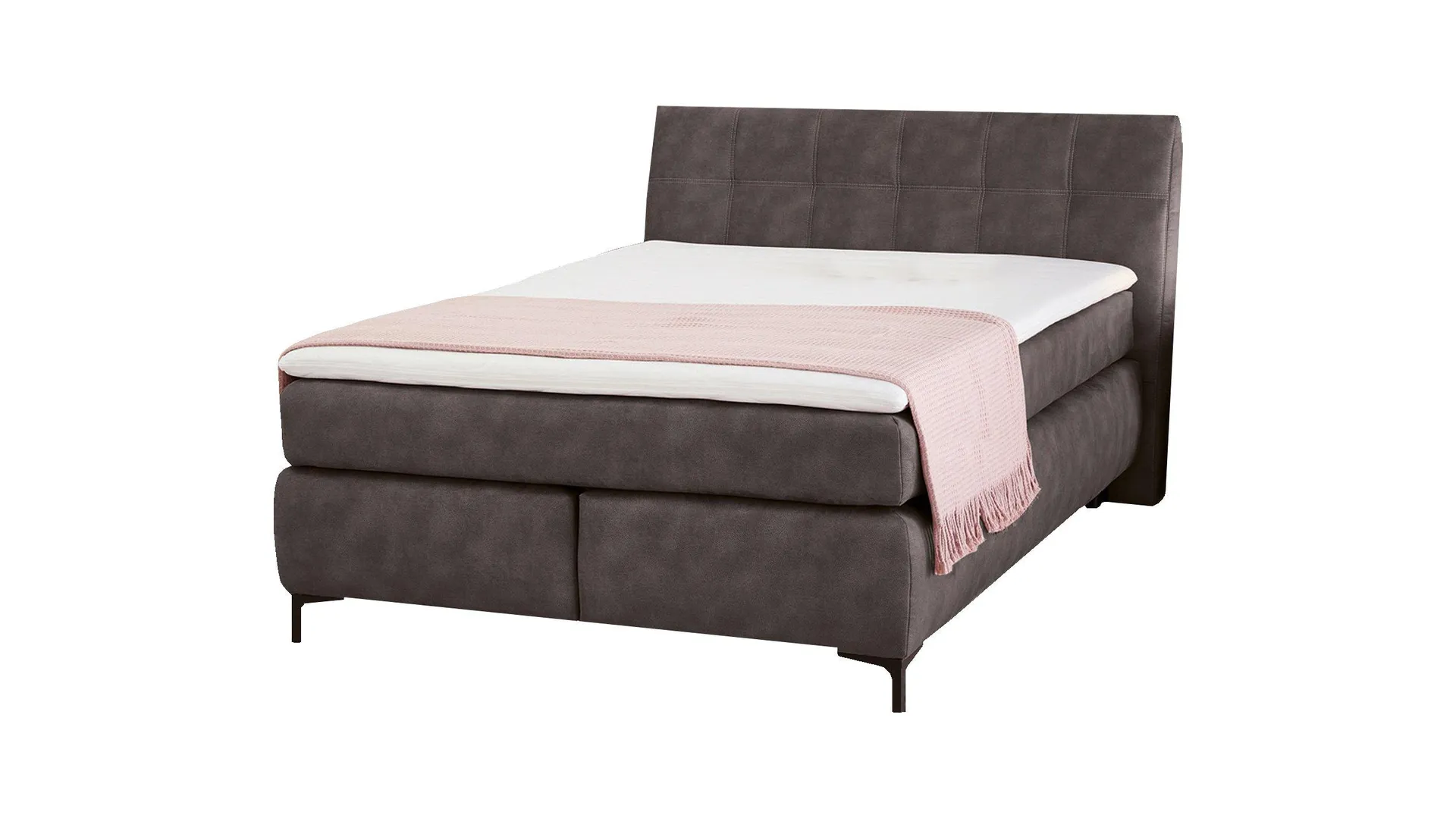 Boxspringbett 140 x 200 cm anthrazit - Microfaser - GITTA