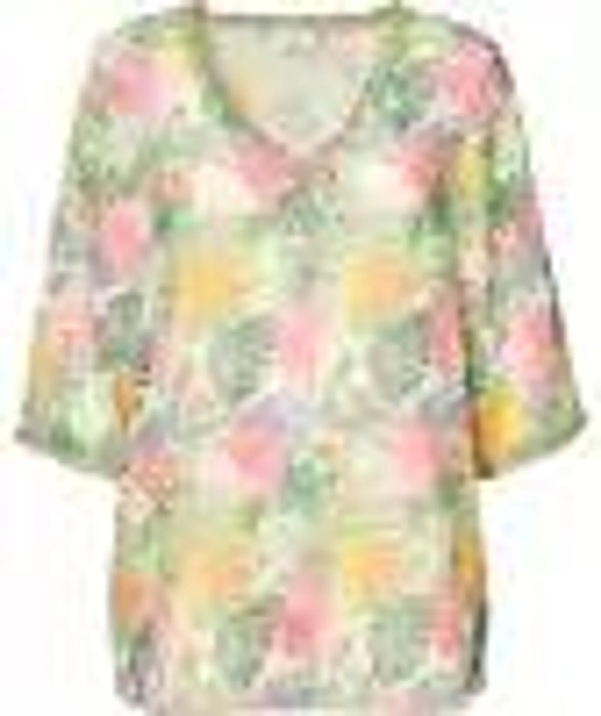 Strandtunika aus Chiffon Janina curved, 3/4-Arm