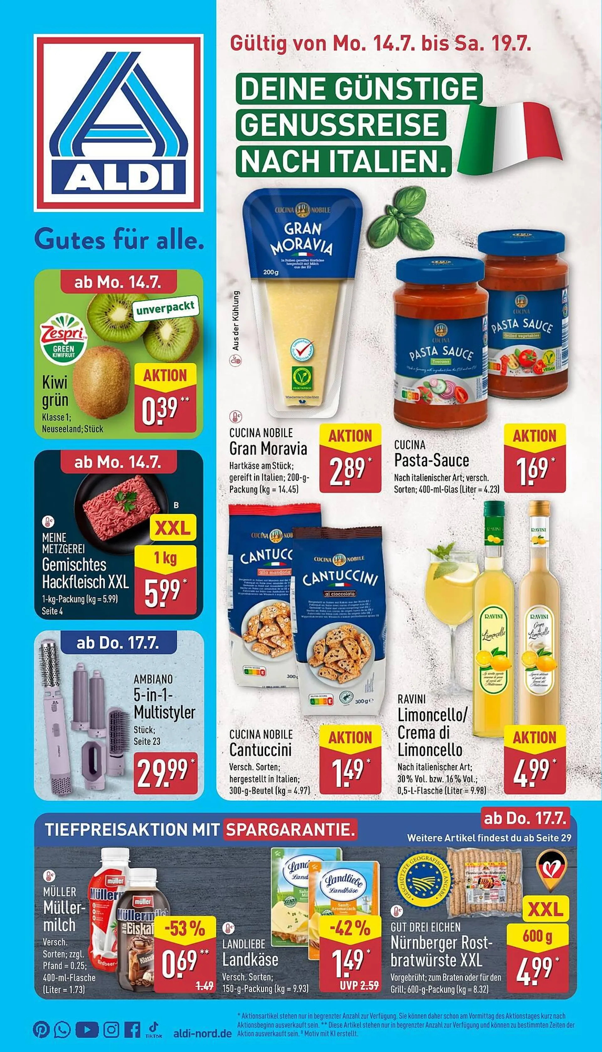 Aldi Nord Prospekt von 14. Juli bis 19. Juli 2025 - Prospekt seite 1