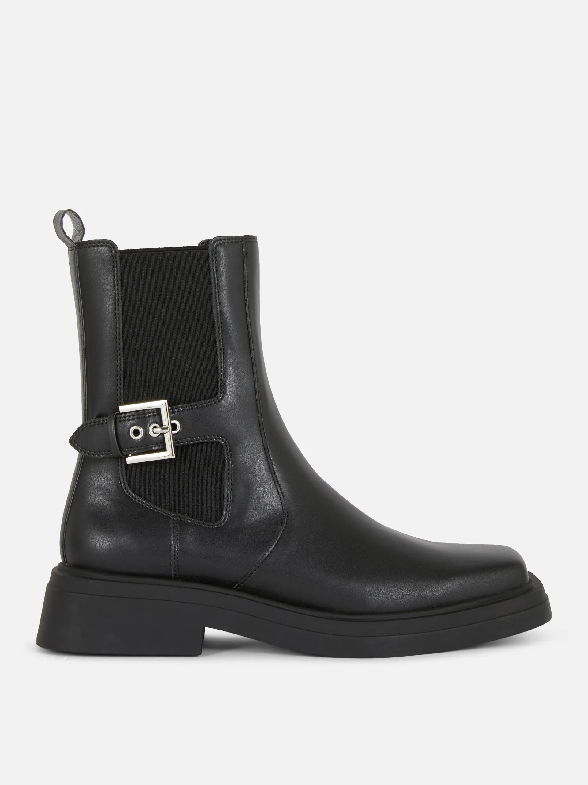 Square Toe Faux Leather Chelsea Boot