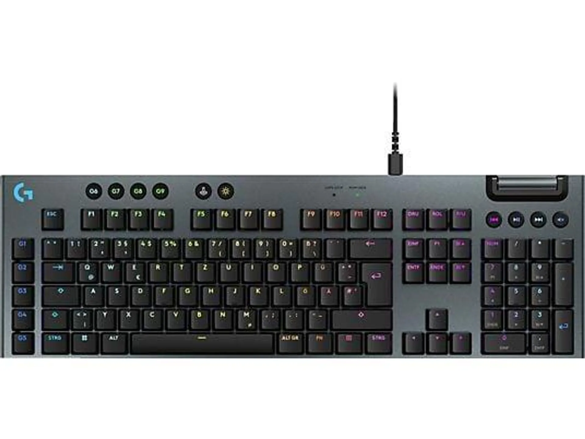 LOGITECH G915 X Tactile Corded, Gaming Tastatur, kabelgebunden, Dunkelgrau