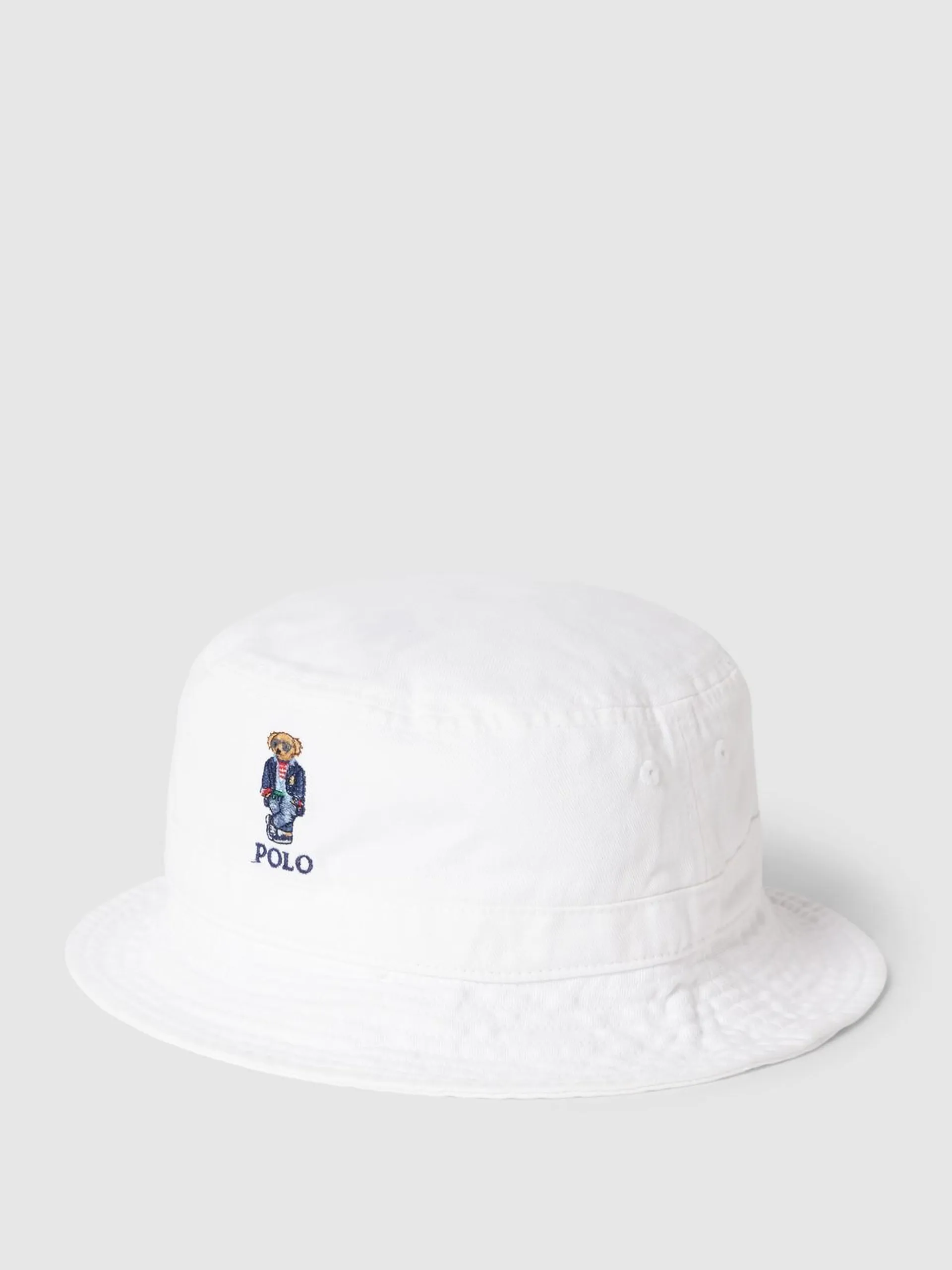 Bucket Hat mit Label-Stitching Modell 'BEAR' in weiss