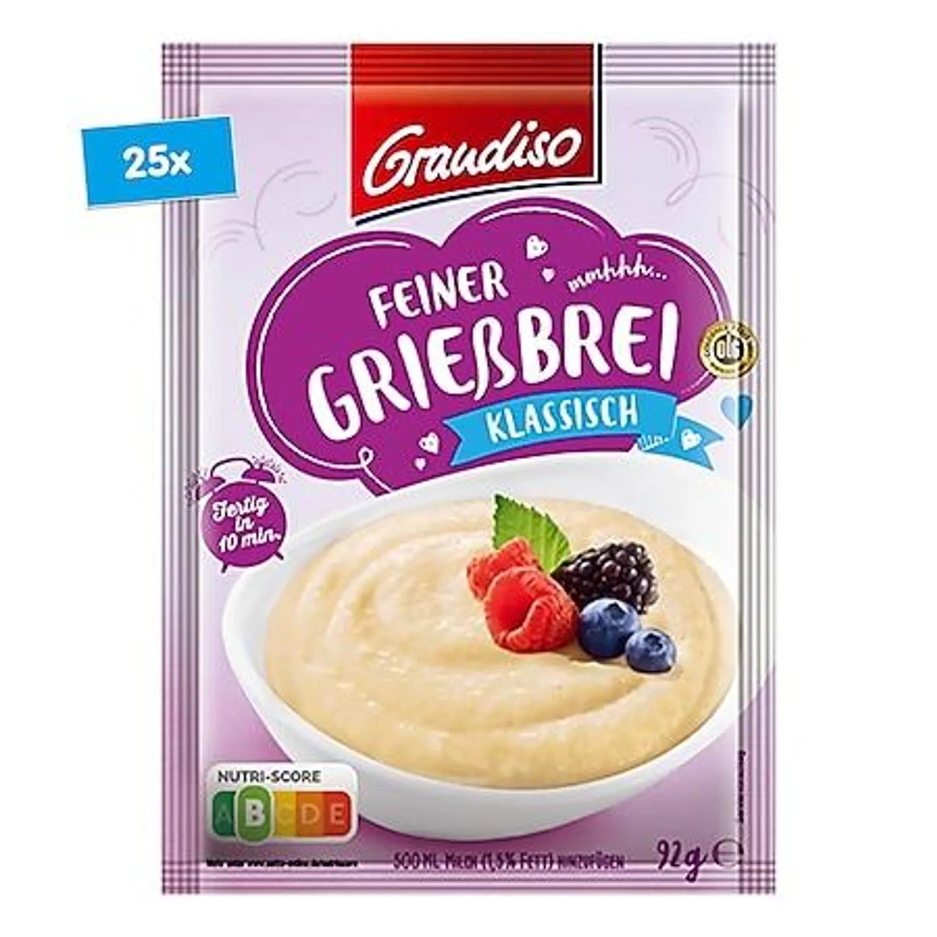 Grandiso Griessbrei für 500 ml Milch, 25er Pack