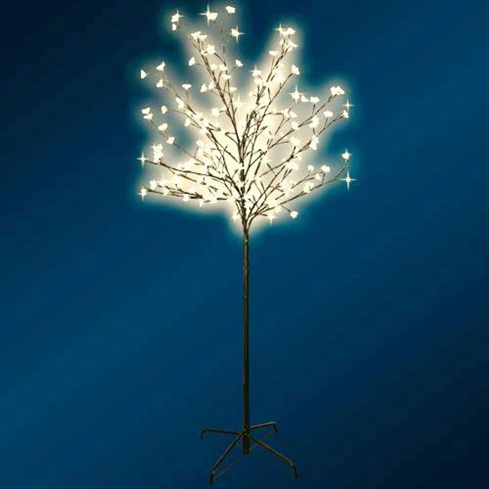 LED-Lichterbaum mit Blüten 1,5m 200 LEDs Warmweiß