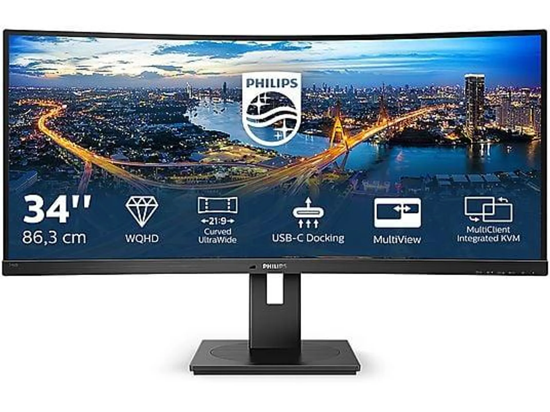 PHILIPS B Line 346B1C 34 Zoll WQHD Monitor (4 ms Reaktionszeit , 100 Hz , 50 Hz nativ)