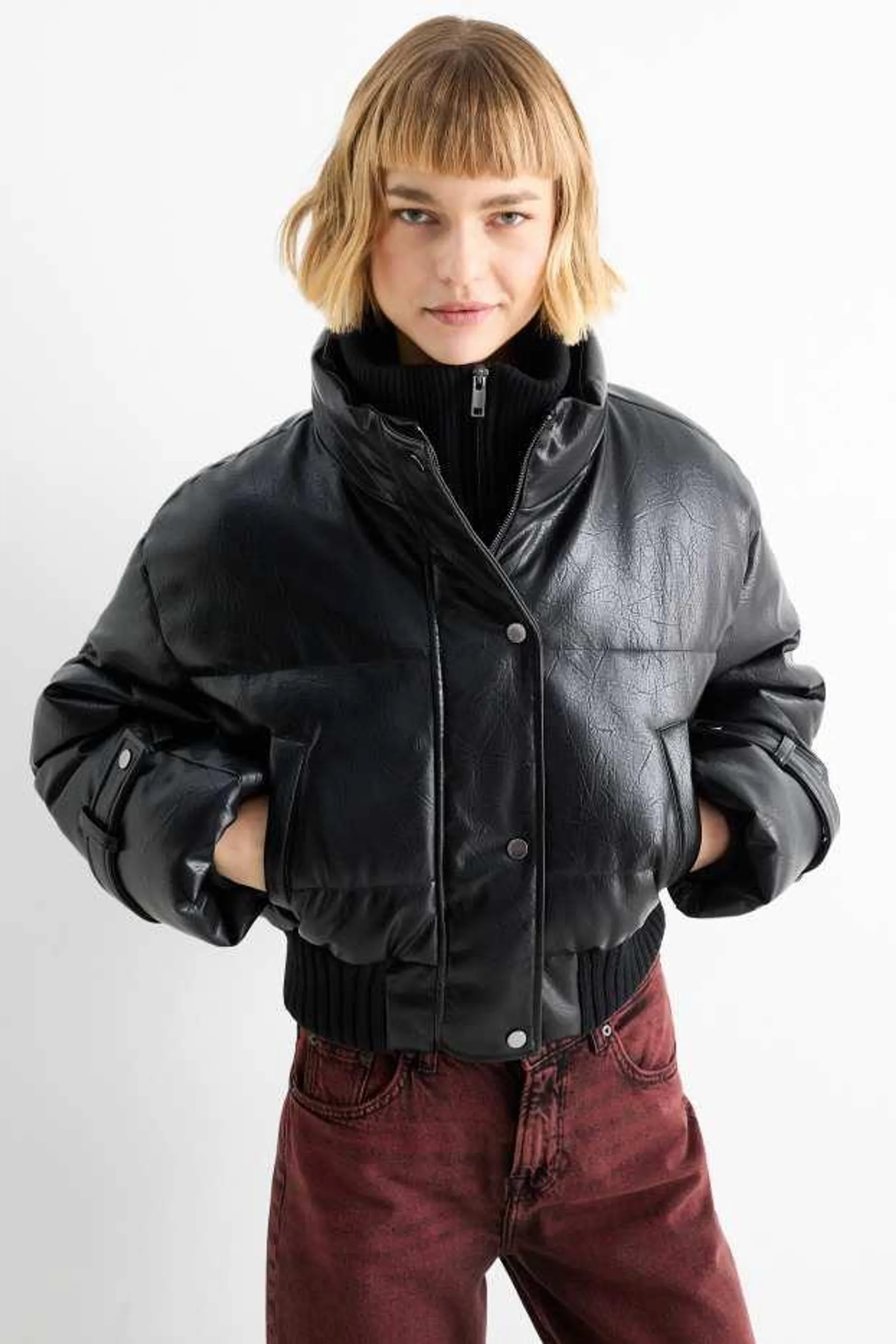 Quilted jacket - faux leather