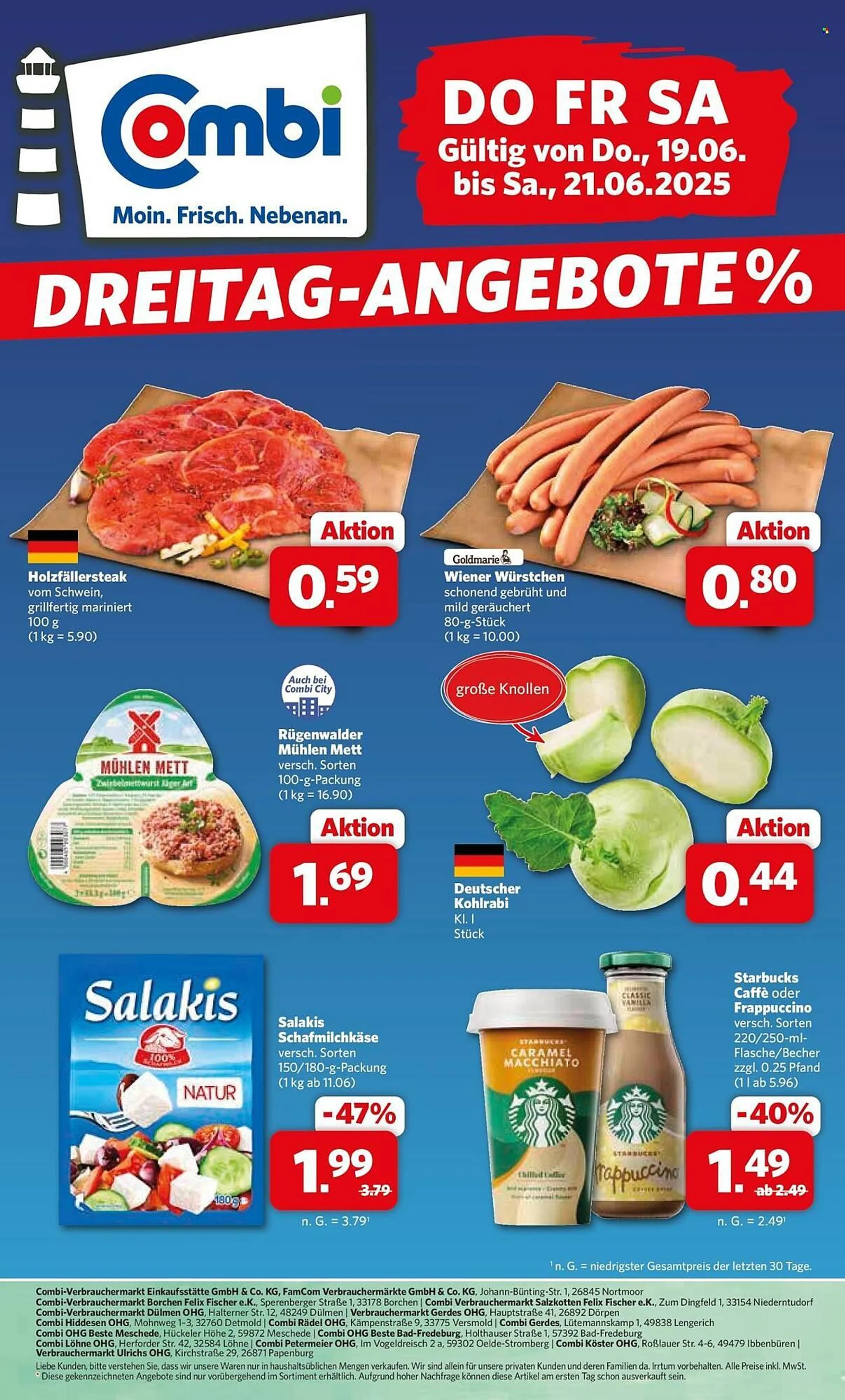 Combi Prospekt von 19. Juni bis 21. Juni 2025 - Prospekt seite 1
