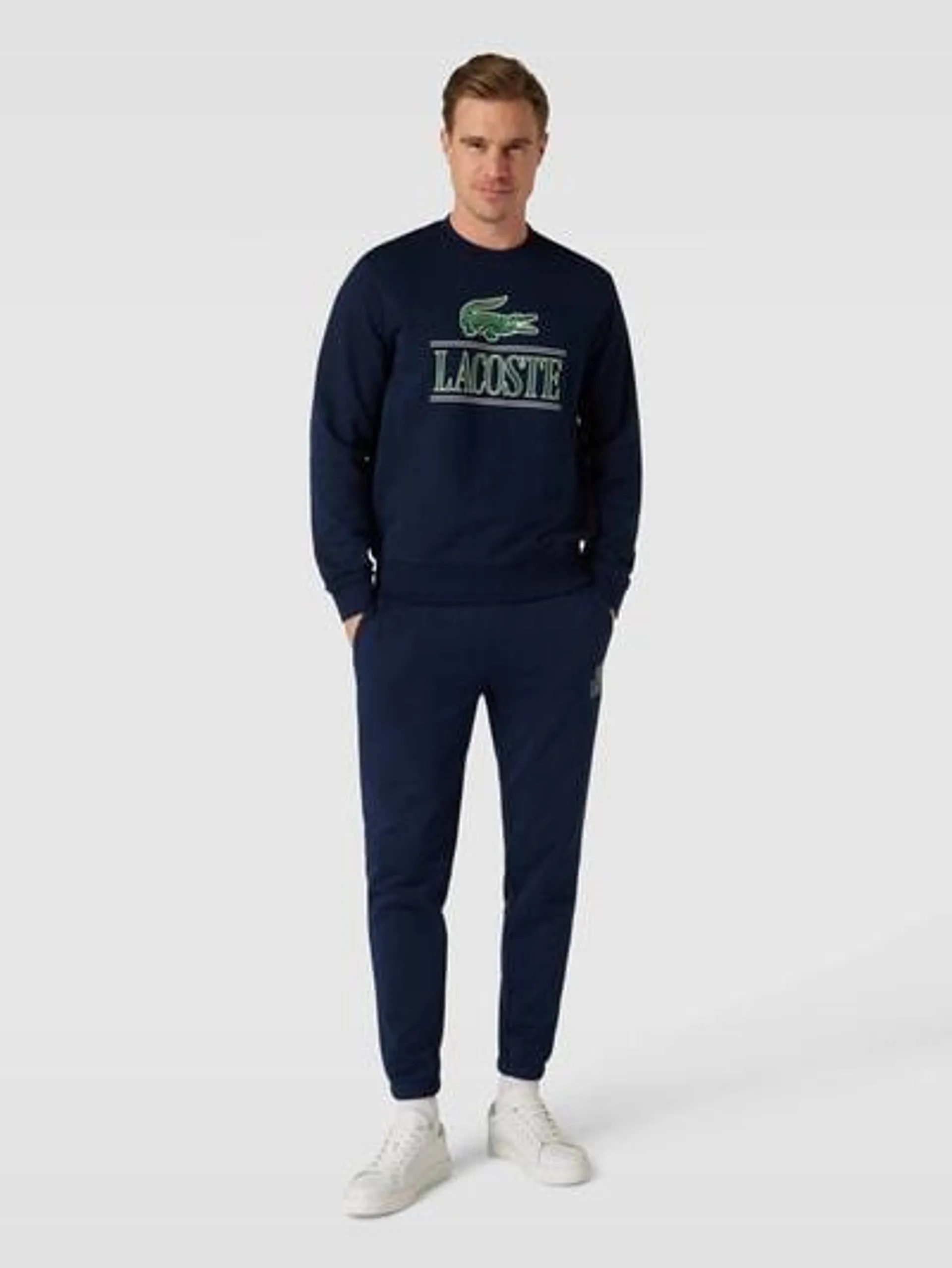 Classic Fit Sweatshirt mit Label-Print in marine