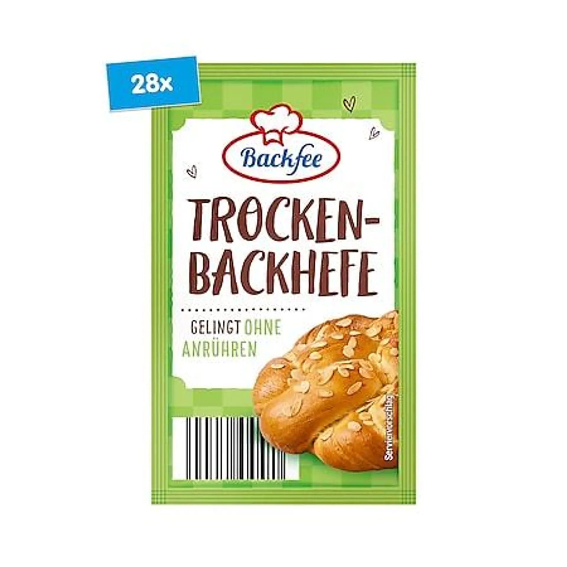 Backfee Trockenbackhefe für 6 x 500g Mehl, 28er Pack