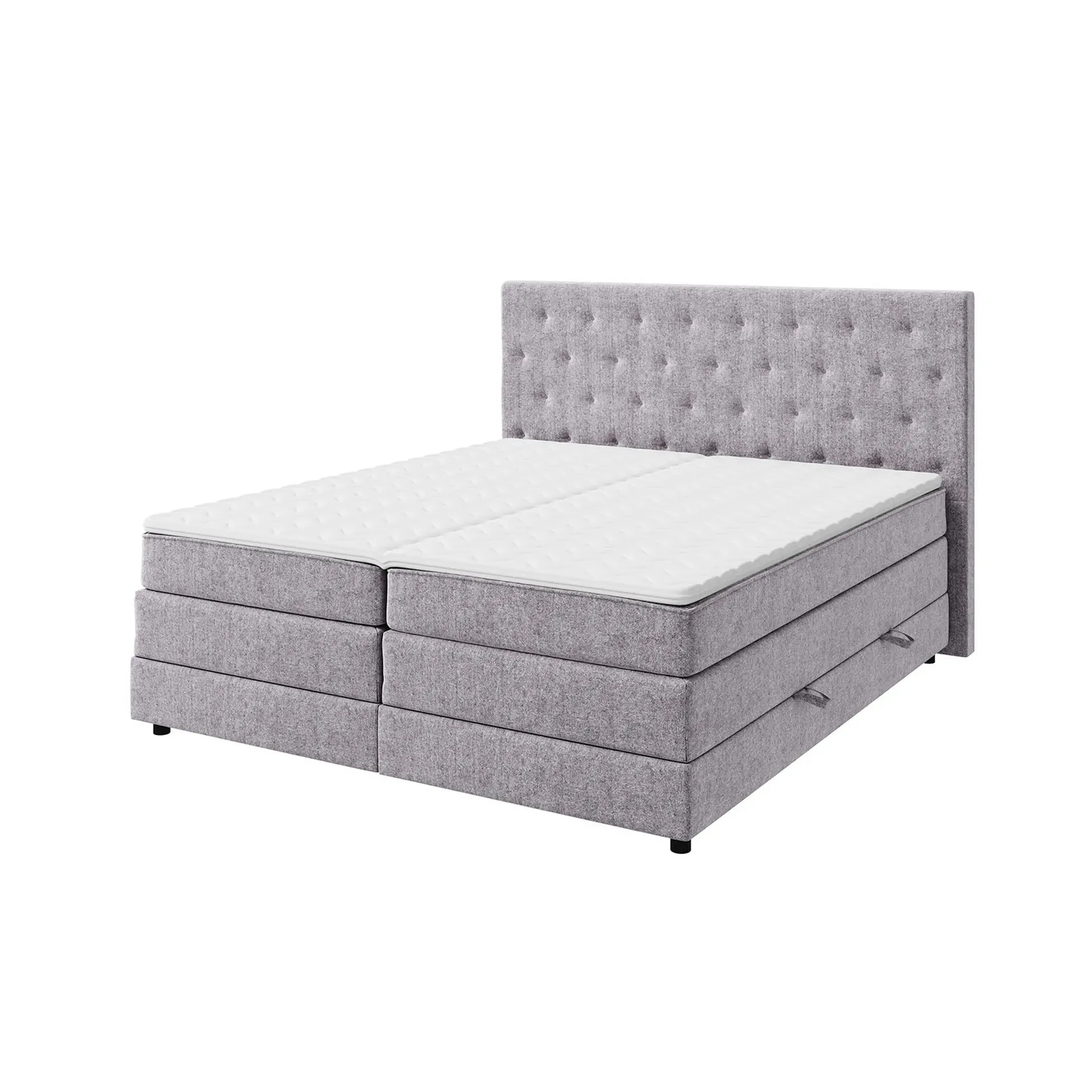 Boxspringbett - silber - H3 - 140x200 cm