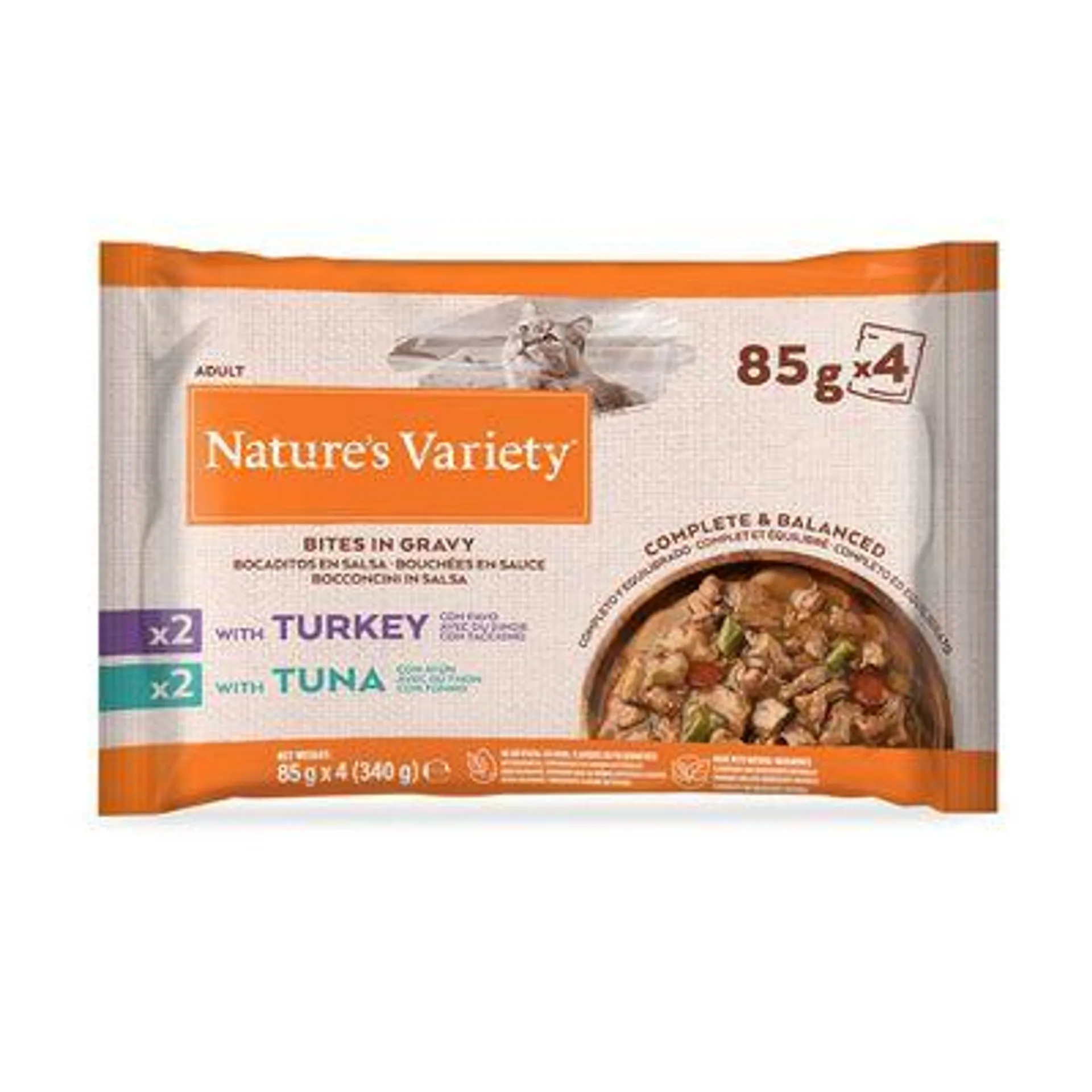 60 + 28 gratis! 88 x 85 g Nature's Variety Bites in Soße