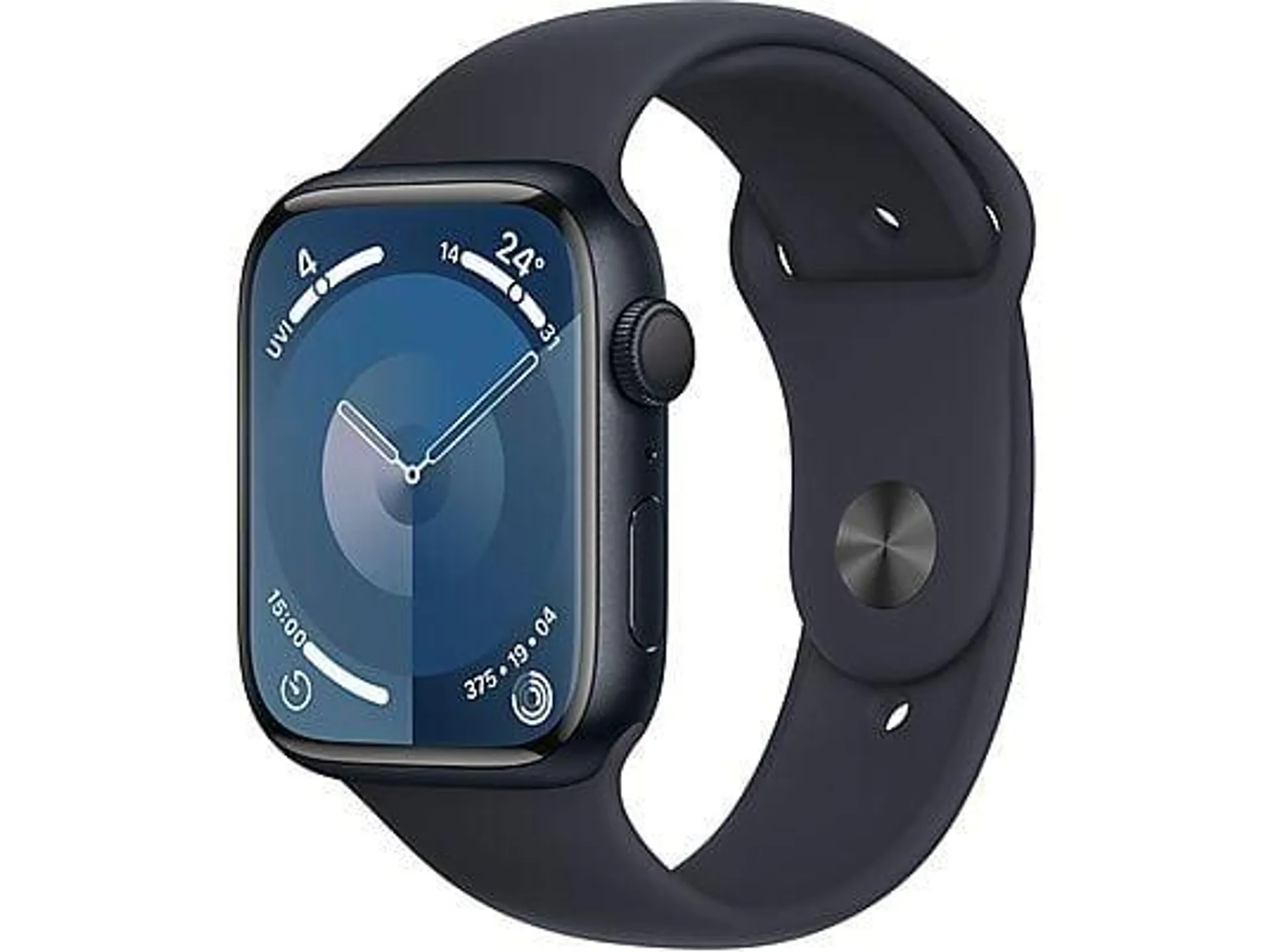 APPLE Watch Series 9 GPS 45 mm Smartwatch Aluminium Fluorelastomer, 160-210 mm, Mitternacht