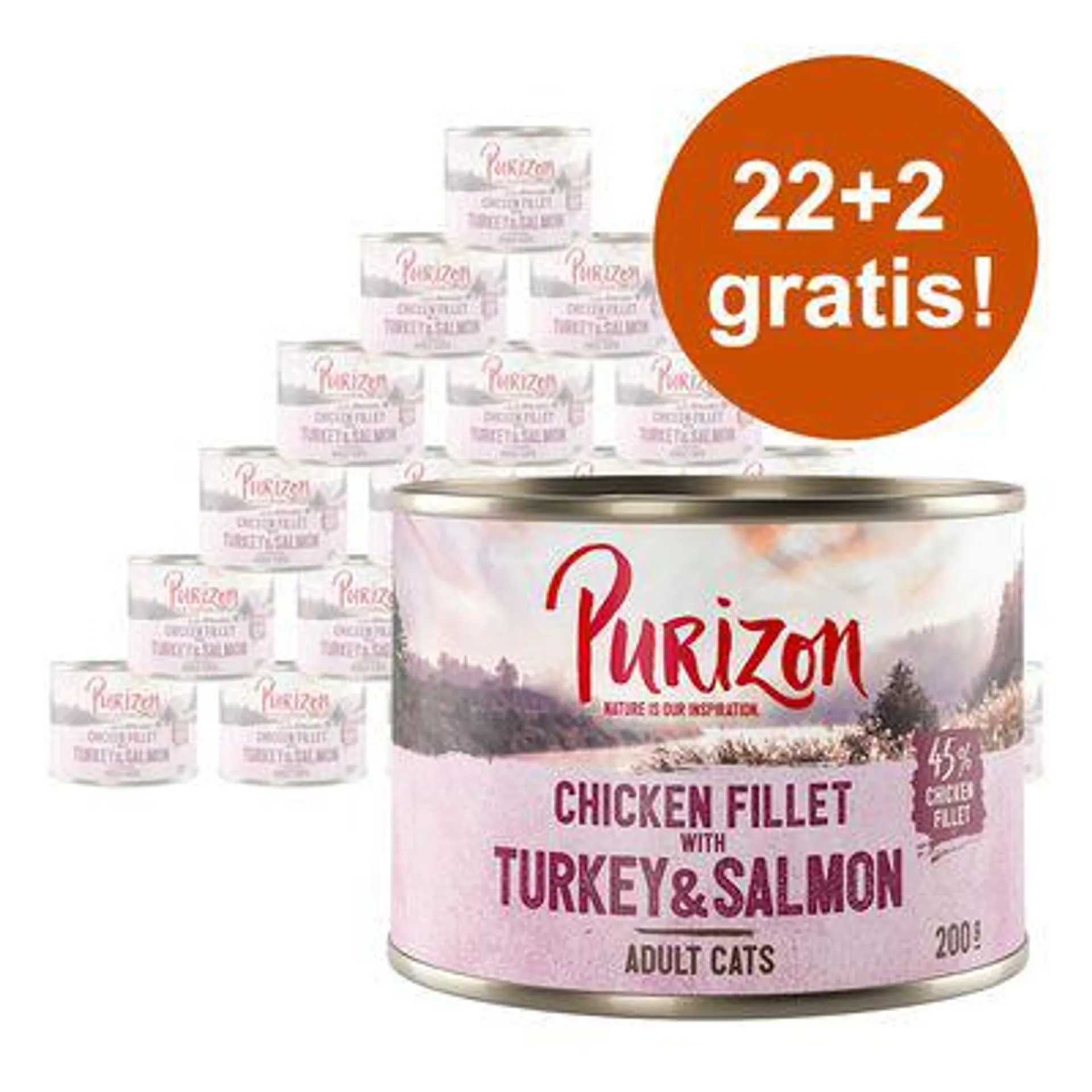 22 + 2 gratis! Purizon Adult 24 x 200 g / 400 g