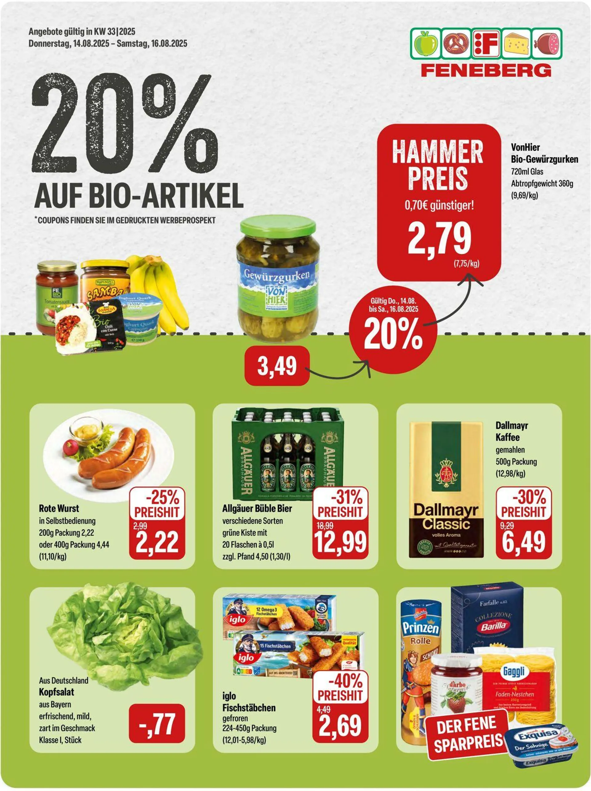 Feneberg Aktueller Prospekt von 11. August bis 17. August 2025 - Prospekt seite 1